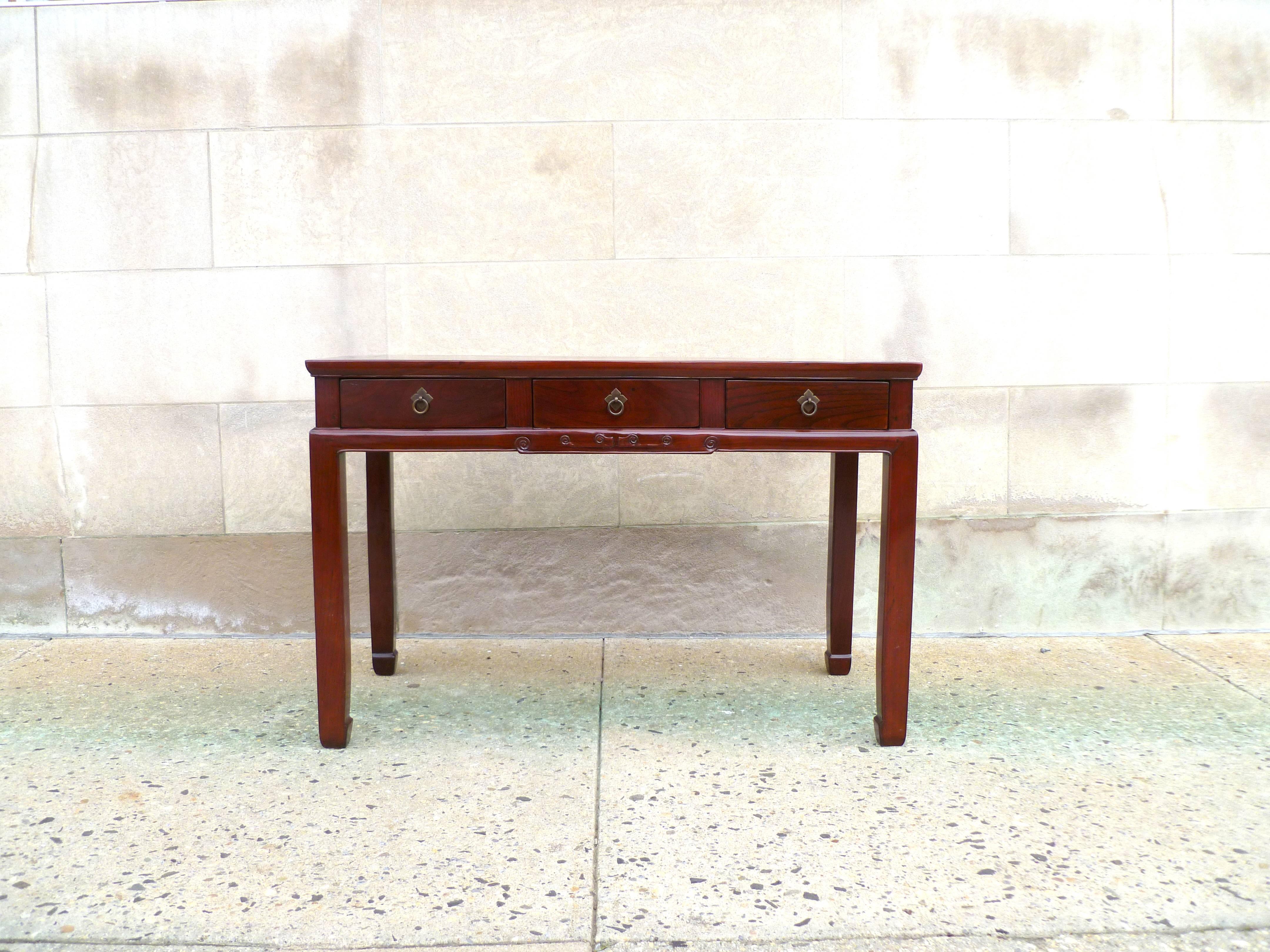 Chinese Fine Jumu Console Table or Desk with Drawers