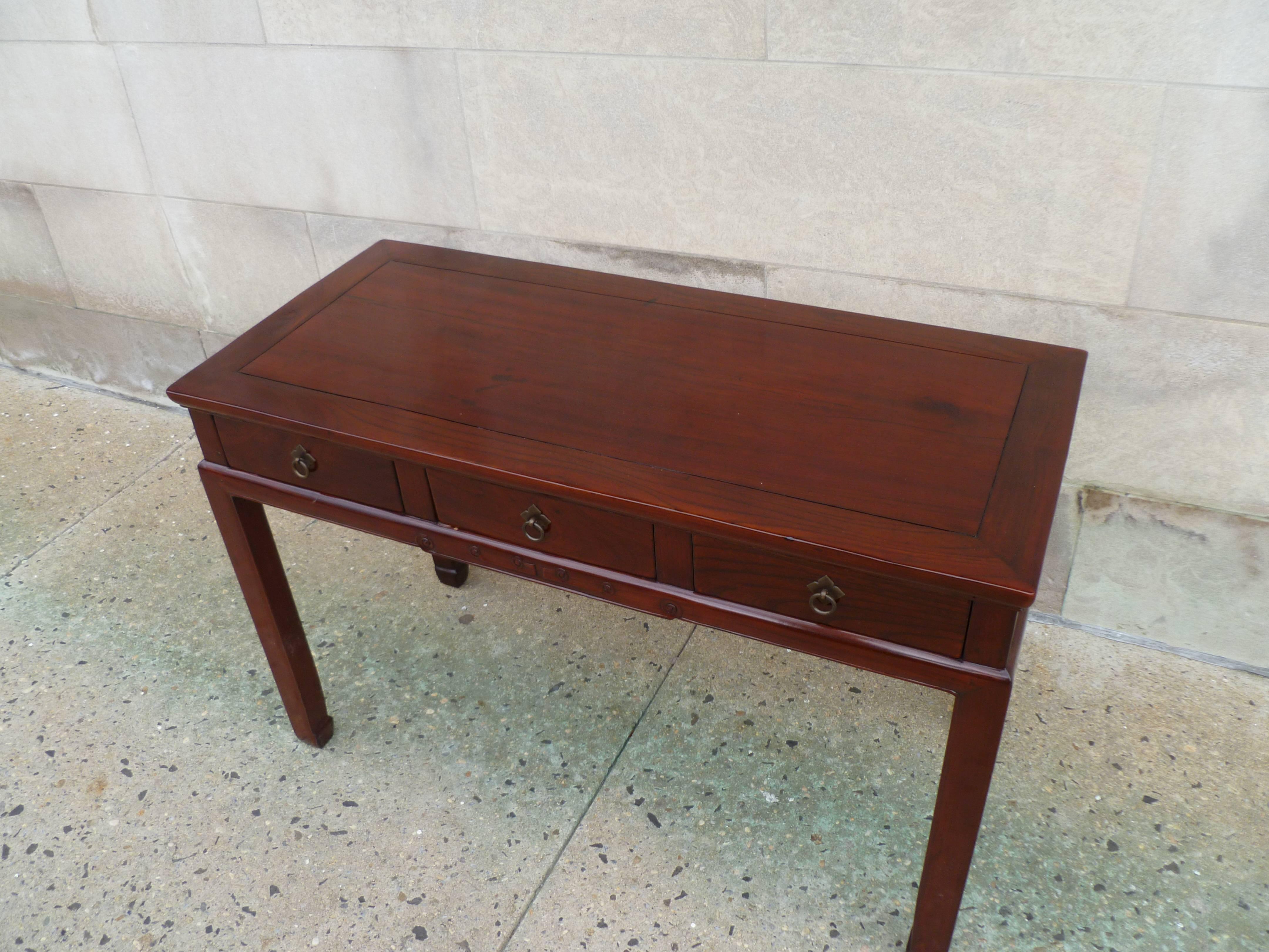 Wood Fine Jumu Console Table or Desk with Drawers