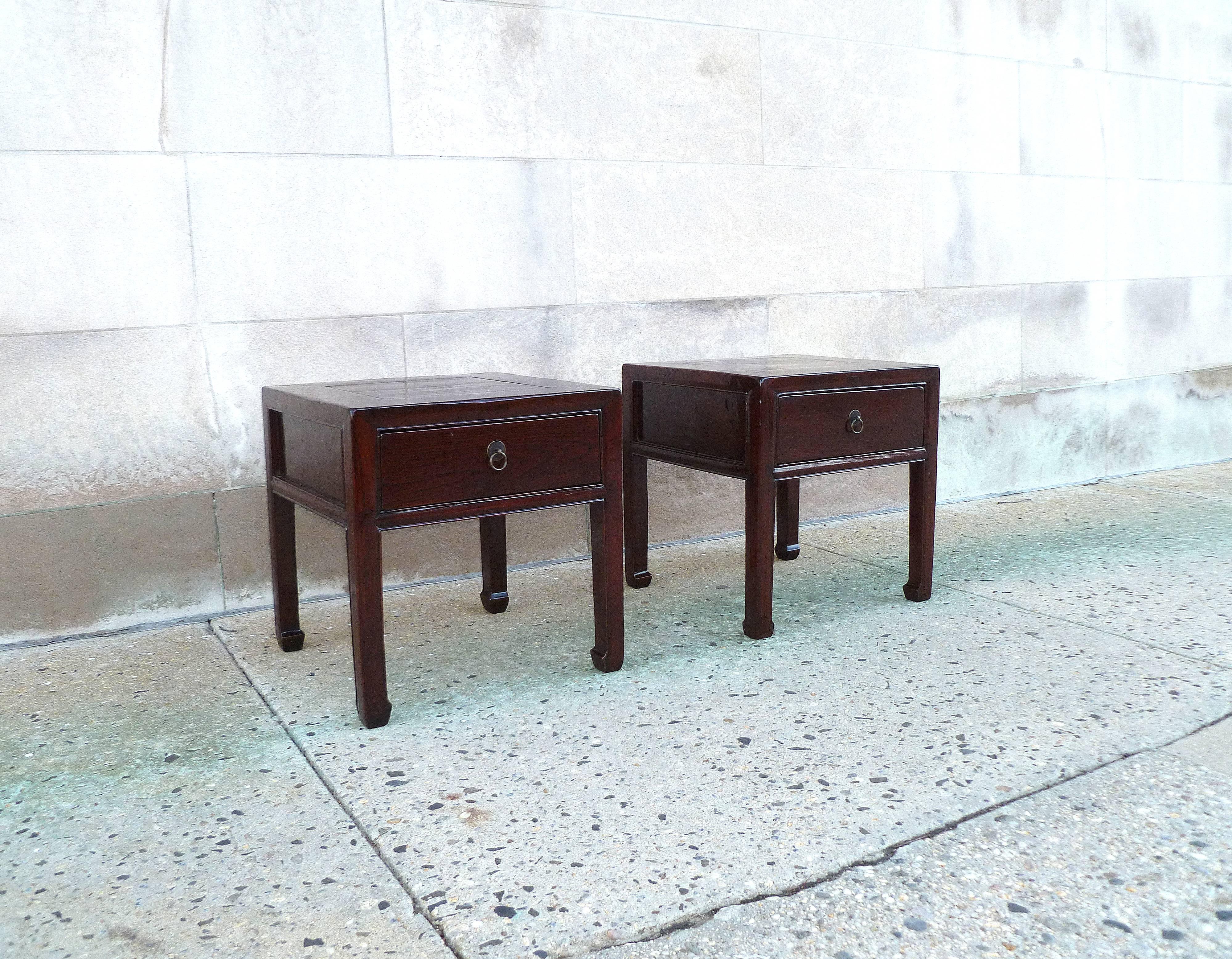 Ming Fine Jumu End Tables with Drawers