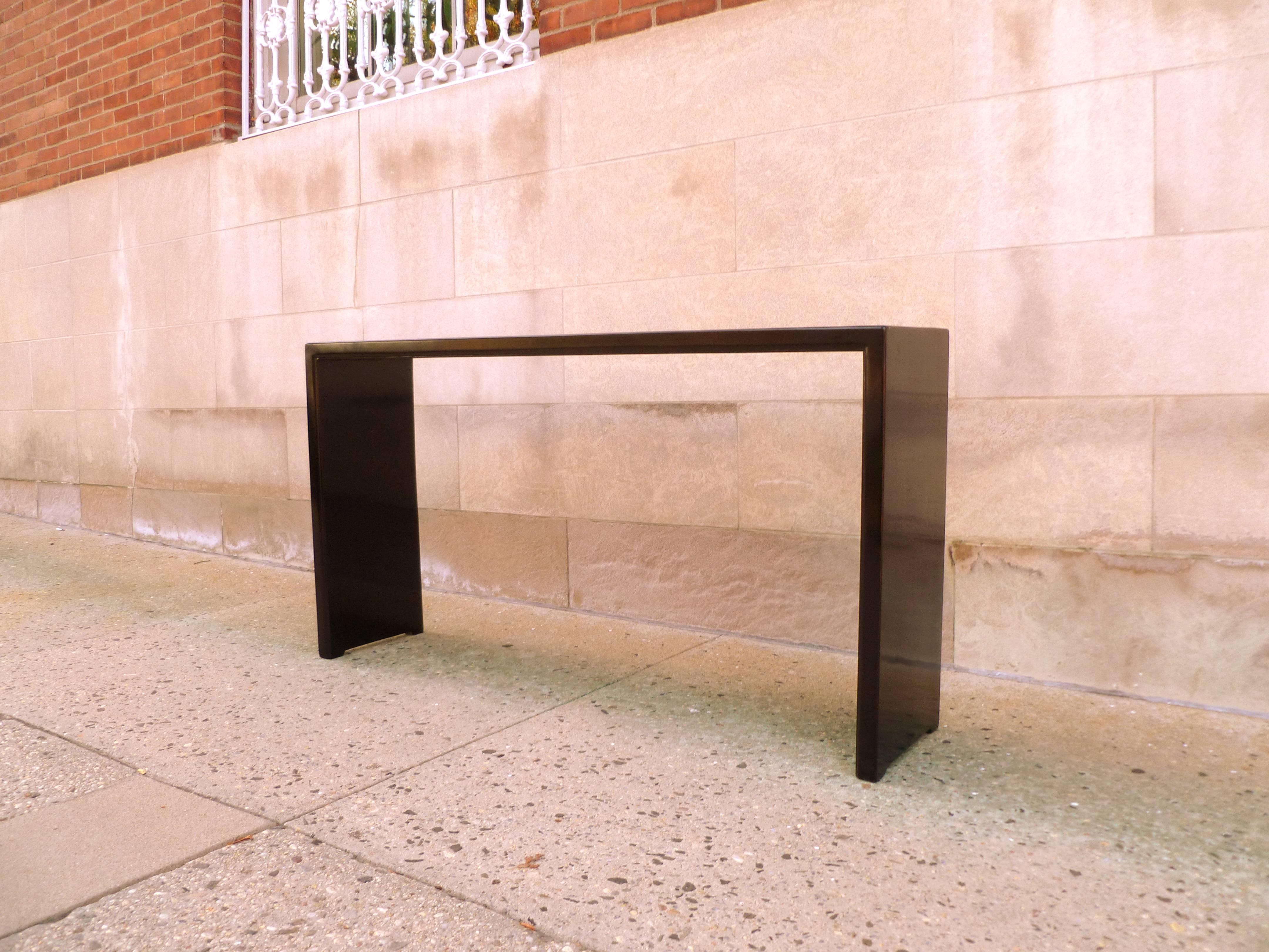 Polished Fine Black Lacquer Console Table