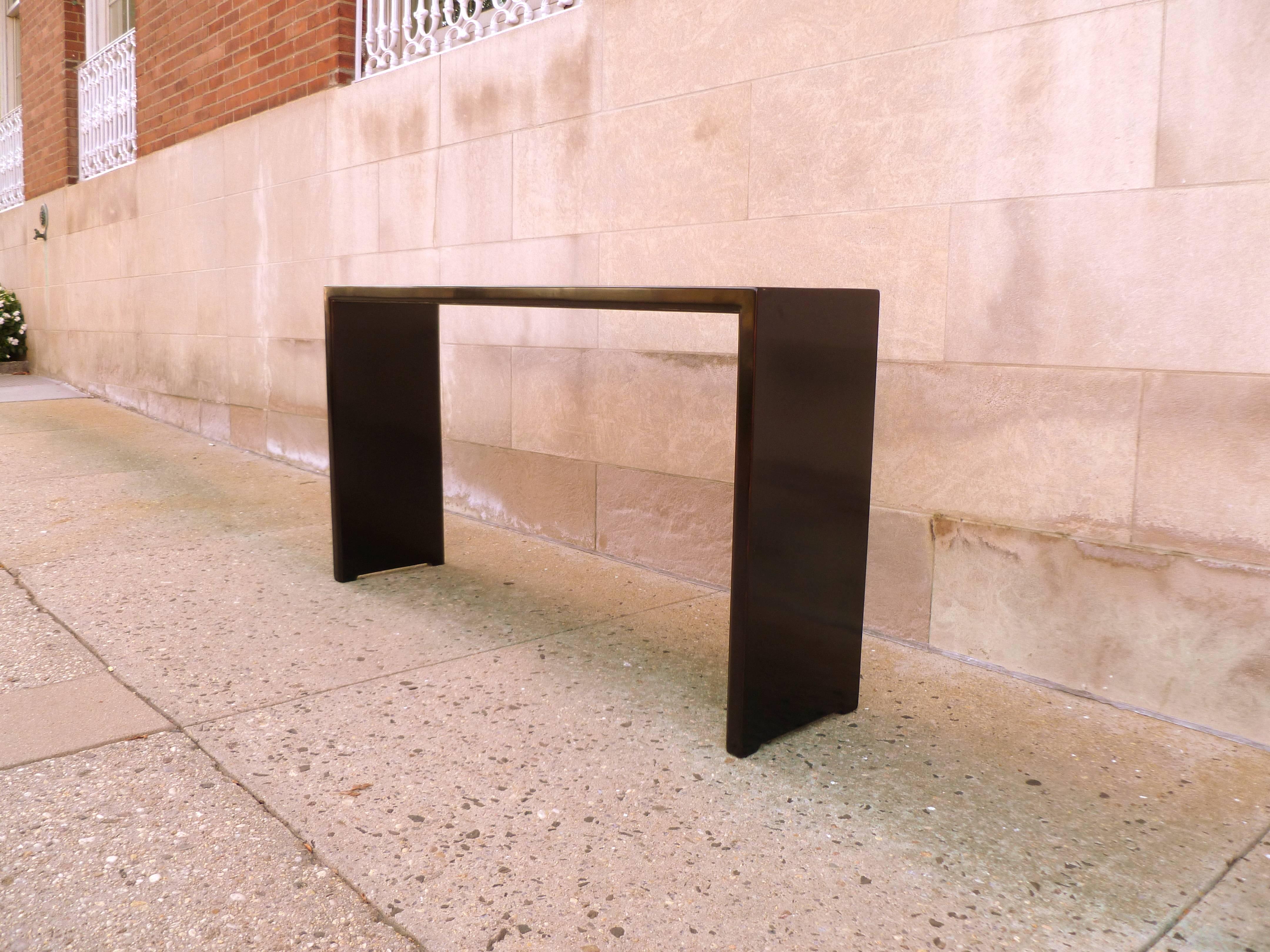 Fine Black Lacquer Console Table In Excellent Condition In Greenwich, CT