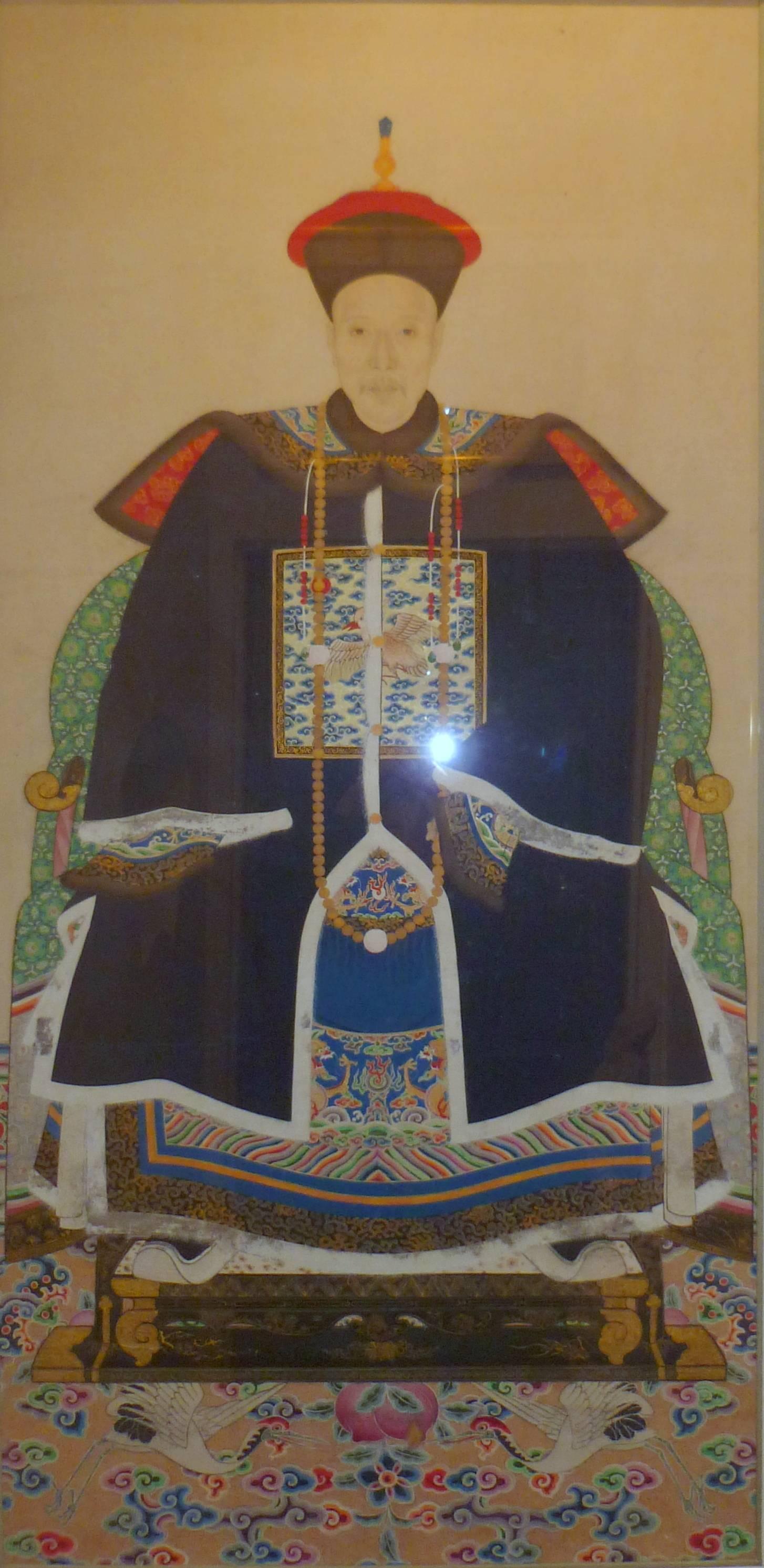 Qing Fine Portrait of an Imperial Civil Official For Sale