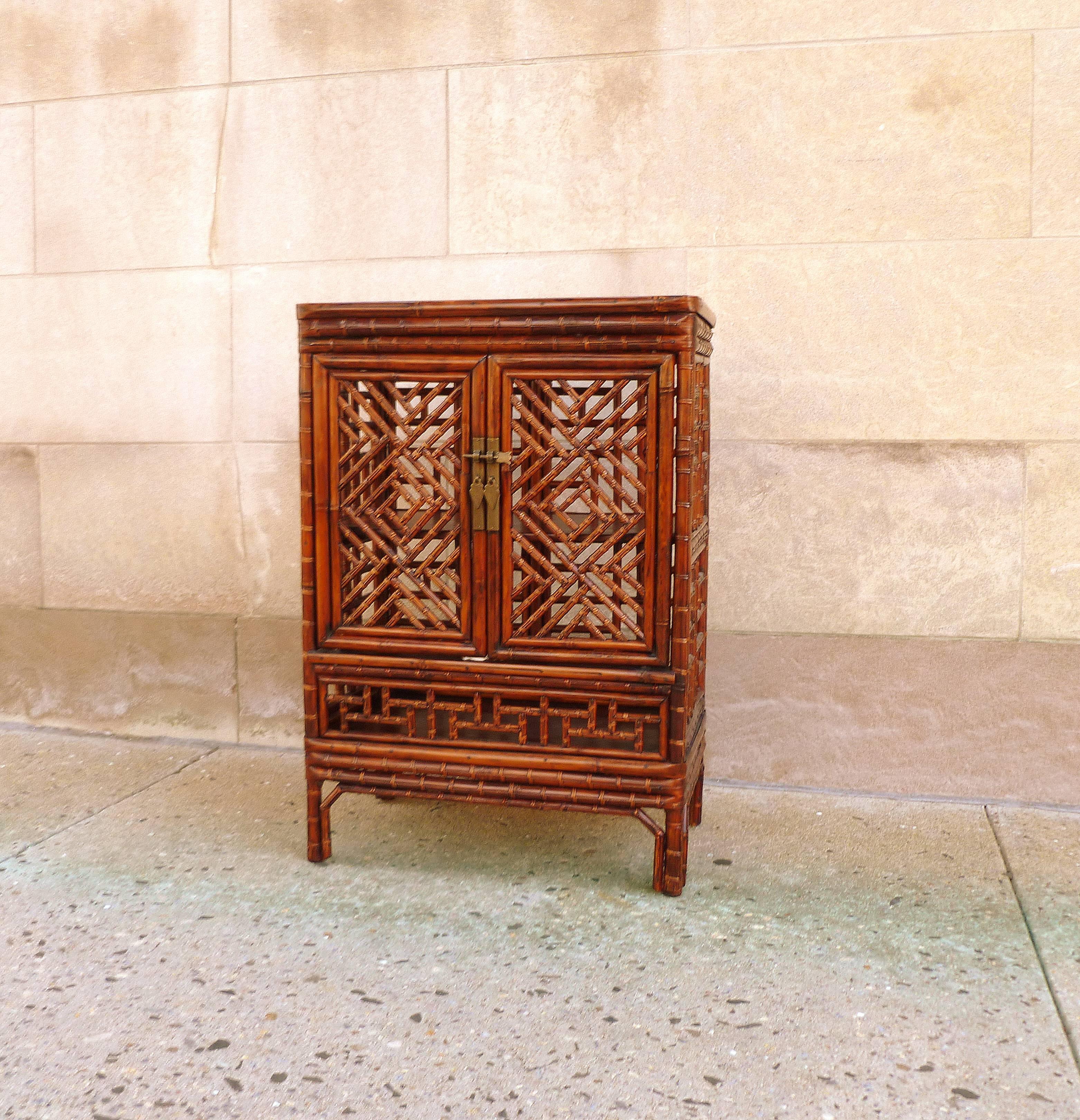 Ming Bamboo Chest with Lattice Fret Work