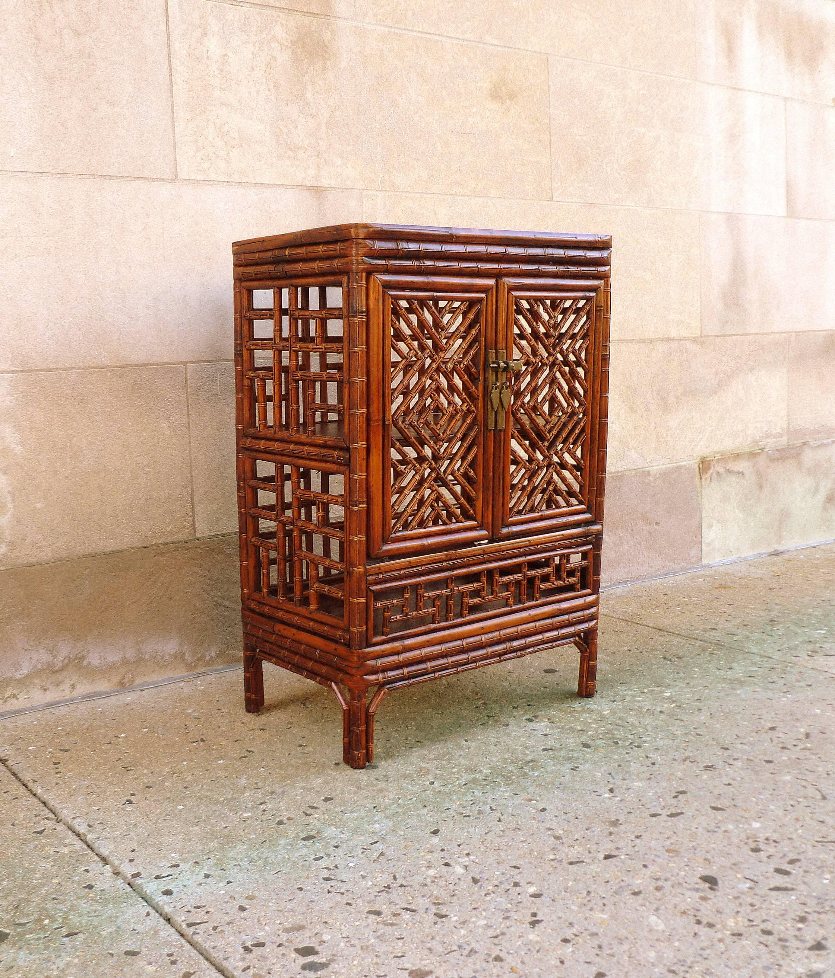Bamboo Chest with Lattice Fret Work 1