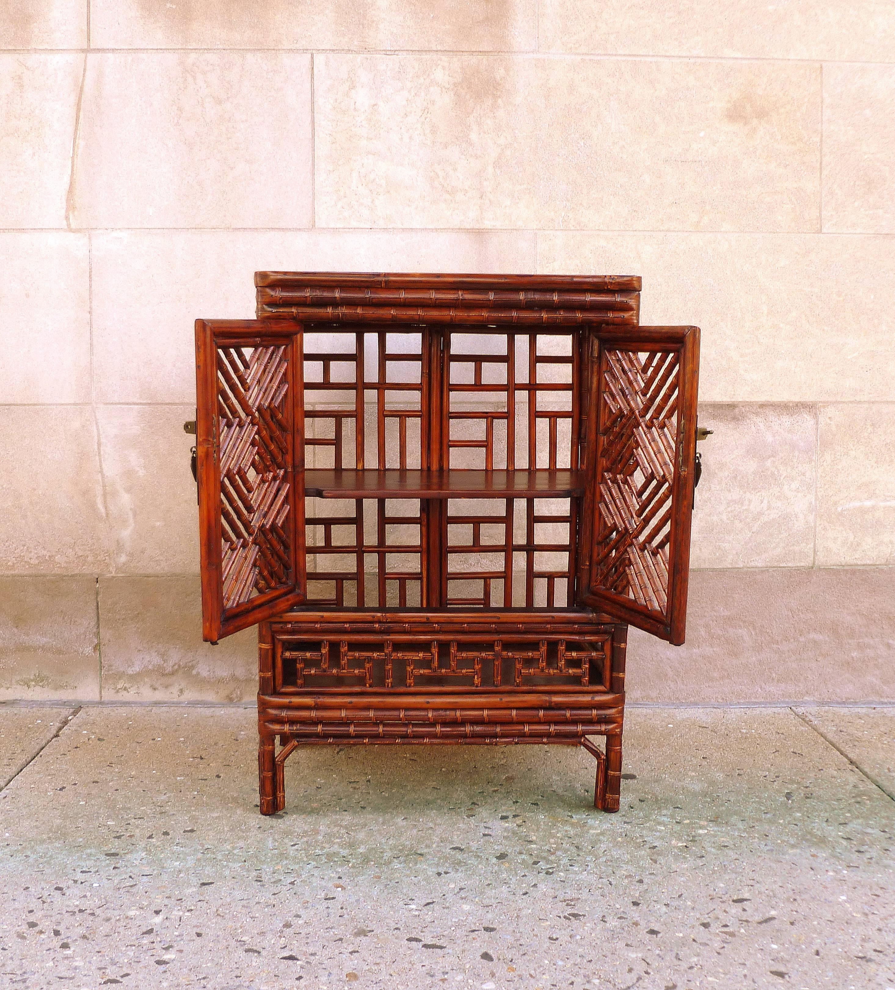 Bamboo Chest with Lattice Fret Work 3