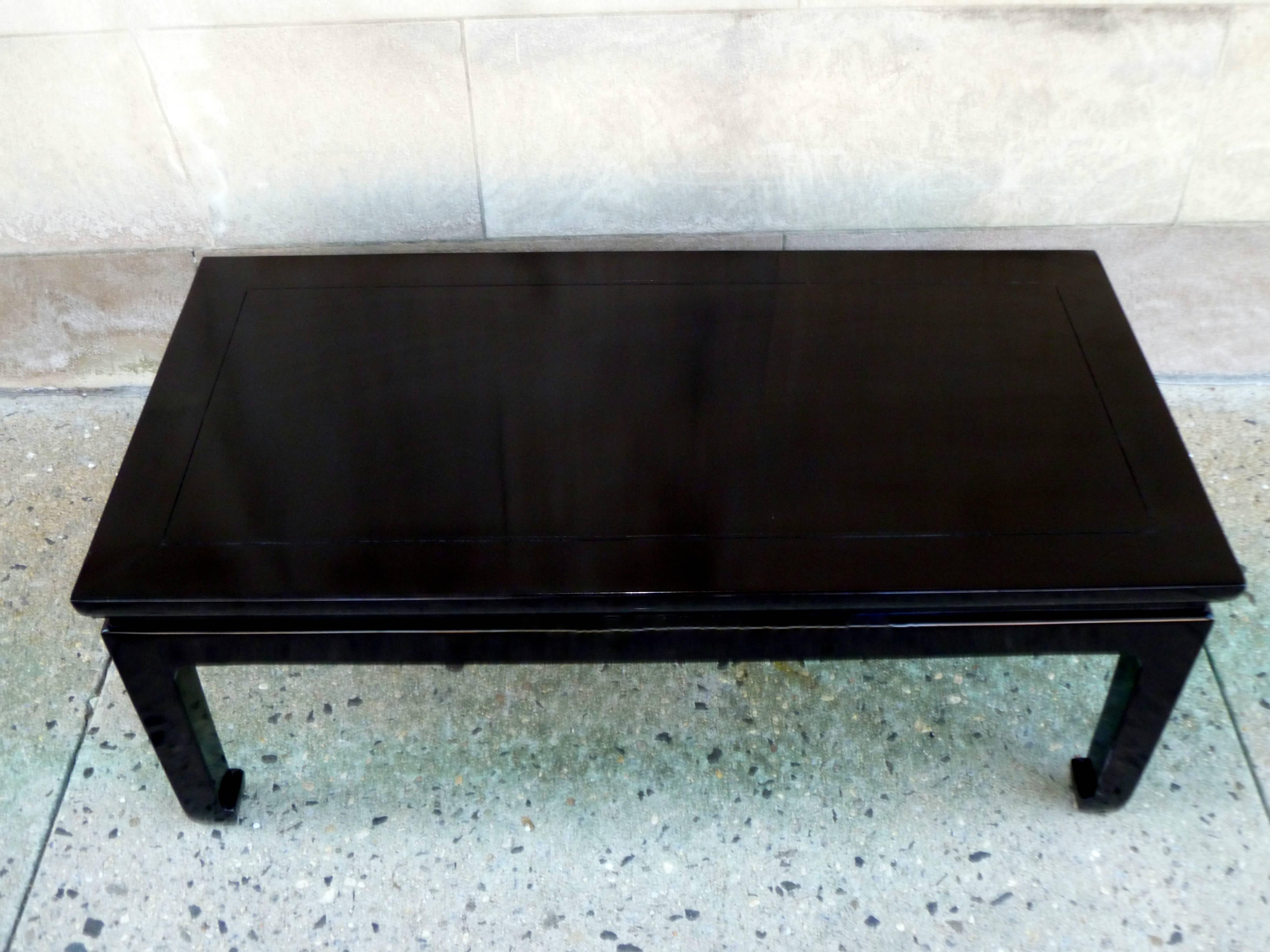 Fine Black Lacquer Low Table In Excellent Condition In Greenwich, CT