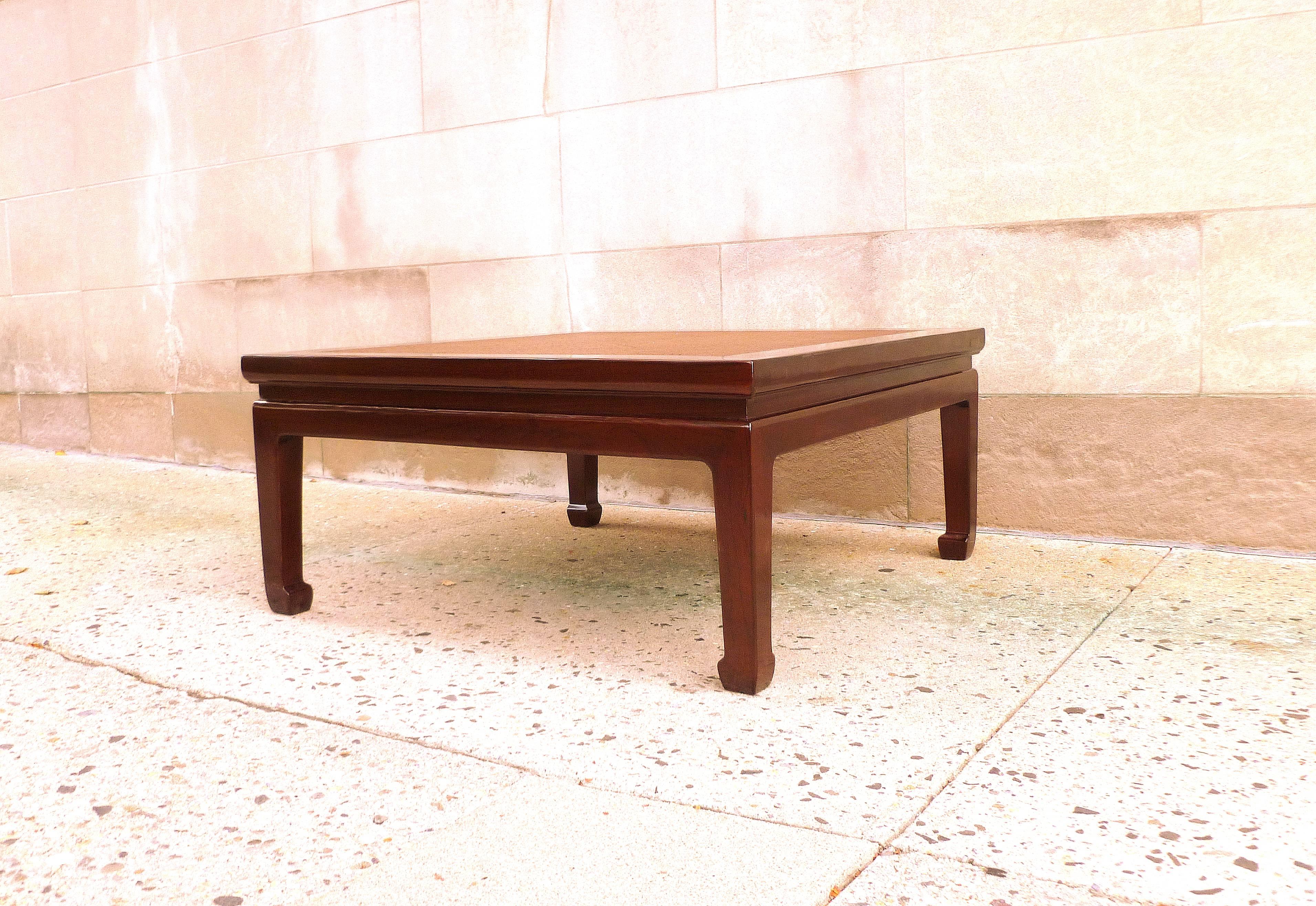 Polished Fine Jumu Wood Low Table with Canned Top