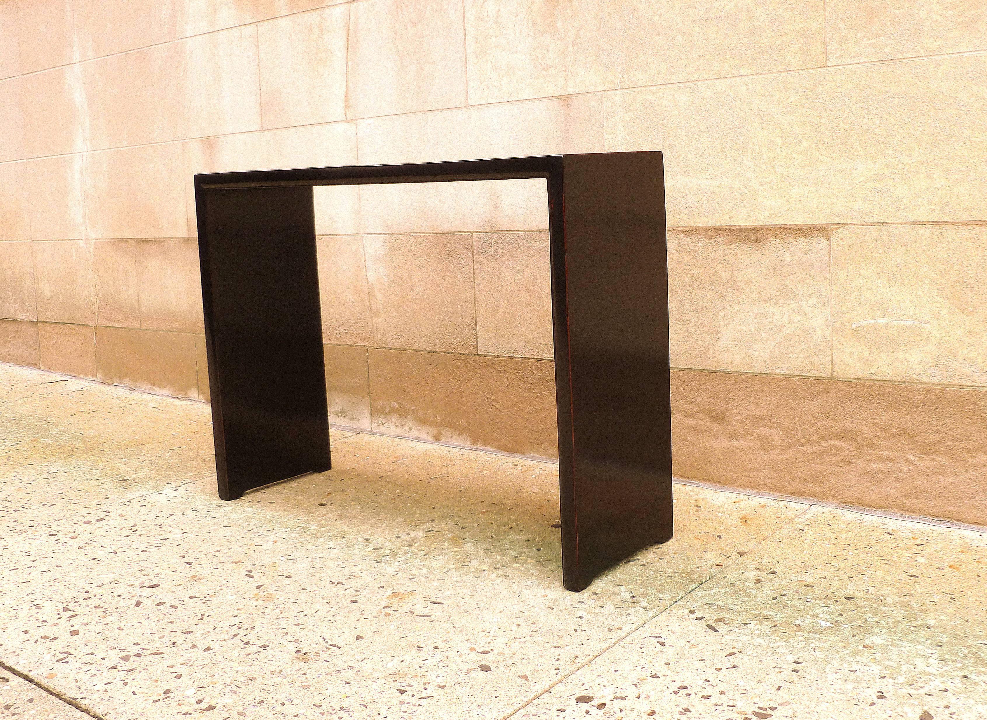 Black Lacquer Console Table In Excellent Condition In Greenwich, CT