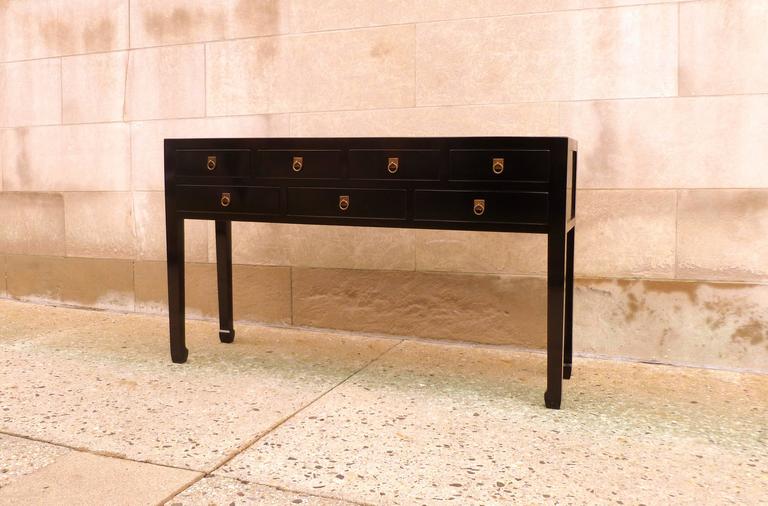 Fine Black Lacquer Console Table with Drawers at 1stDibs lacquer