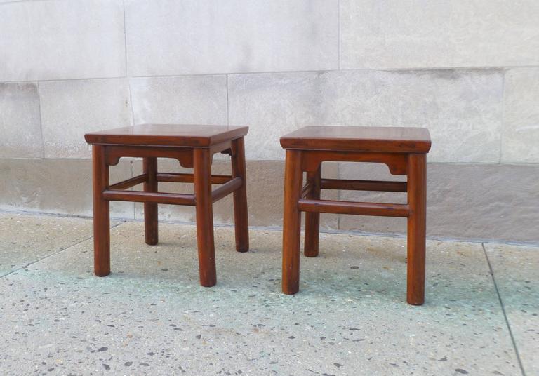 Ming Pair of Jumu End Tables For Sale