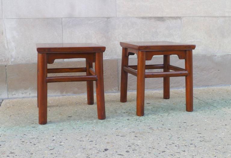 Chinese Pair of Jumu End Tables For Sale