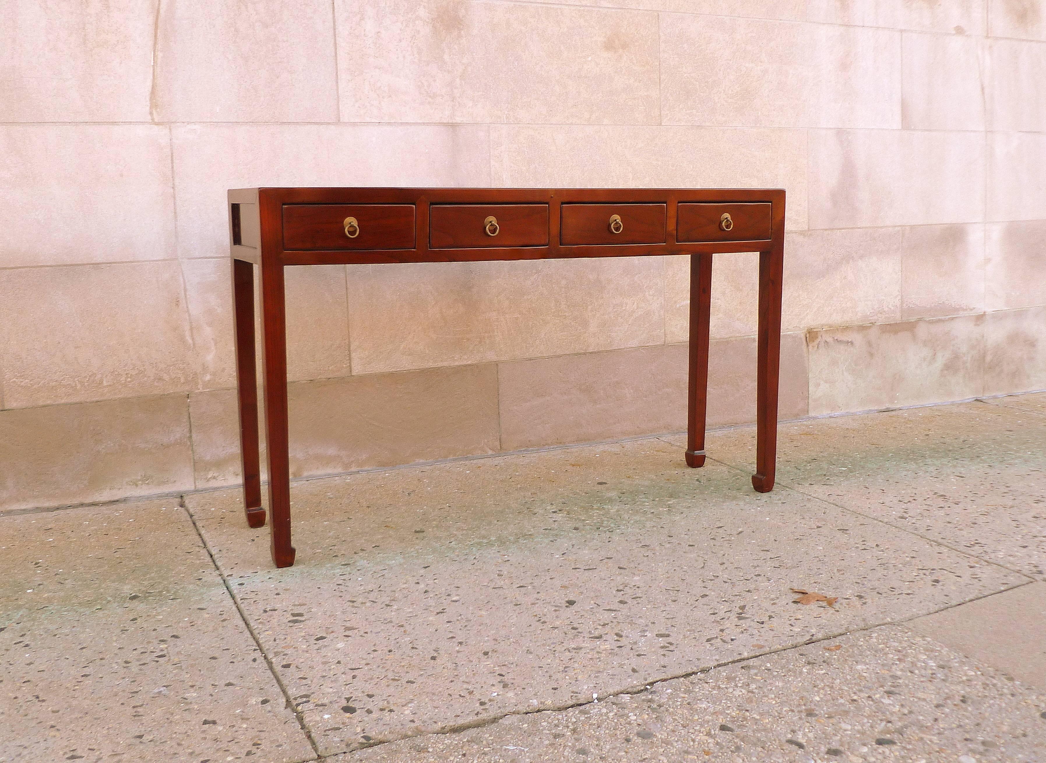 Polished Fine Jumu Console Table with Drawers