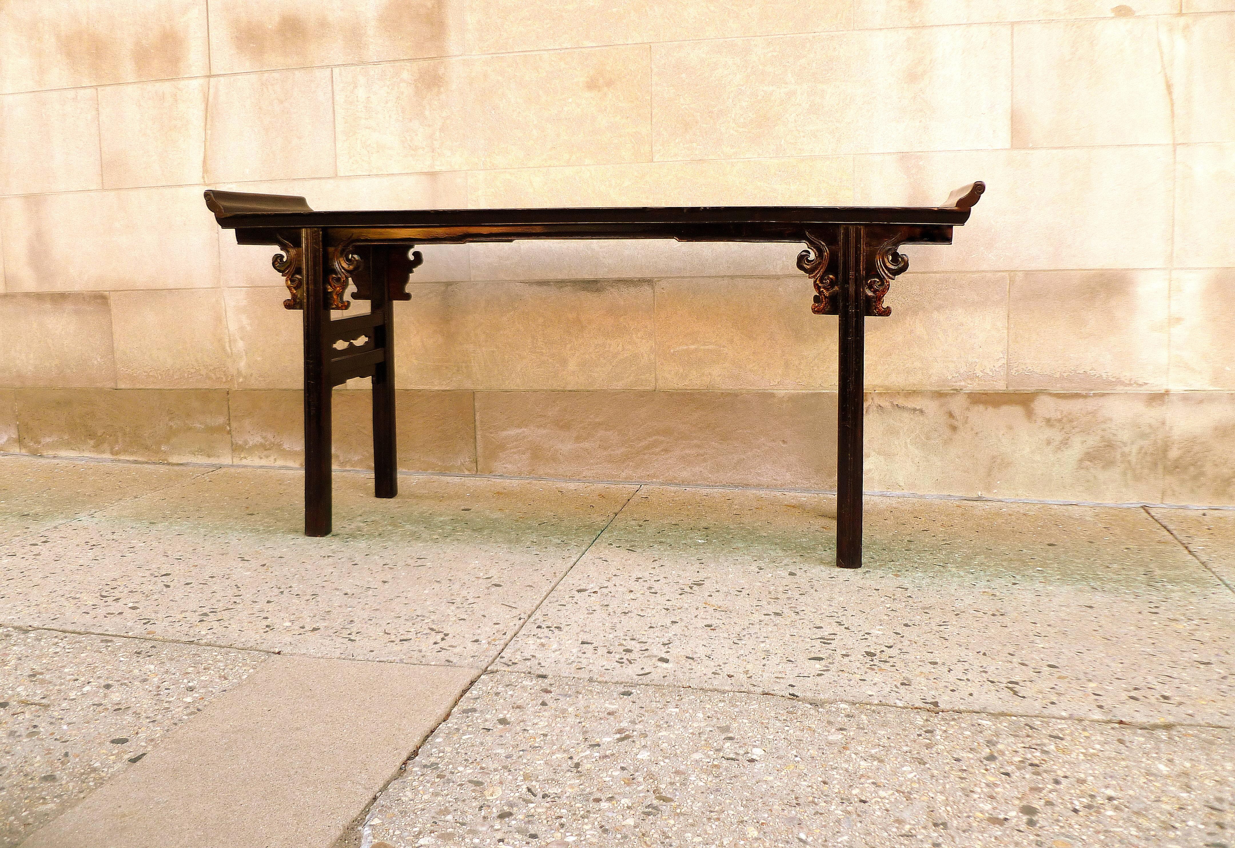 Qing Black Lacquer Console Table