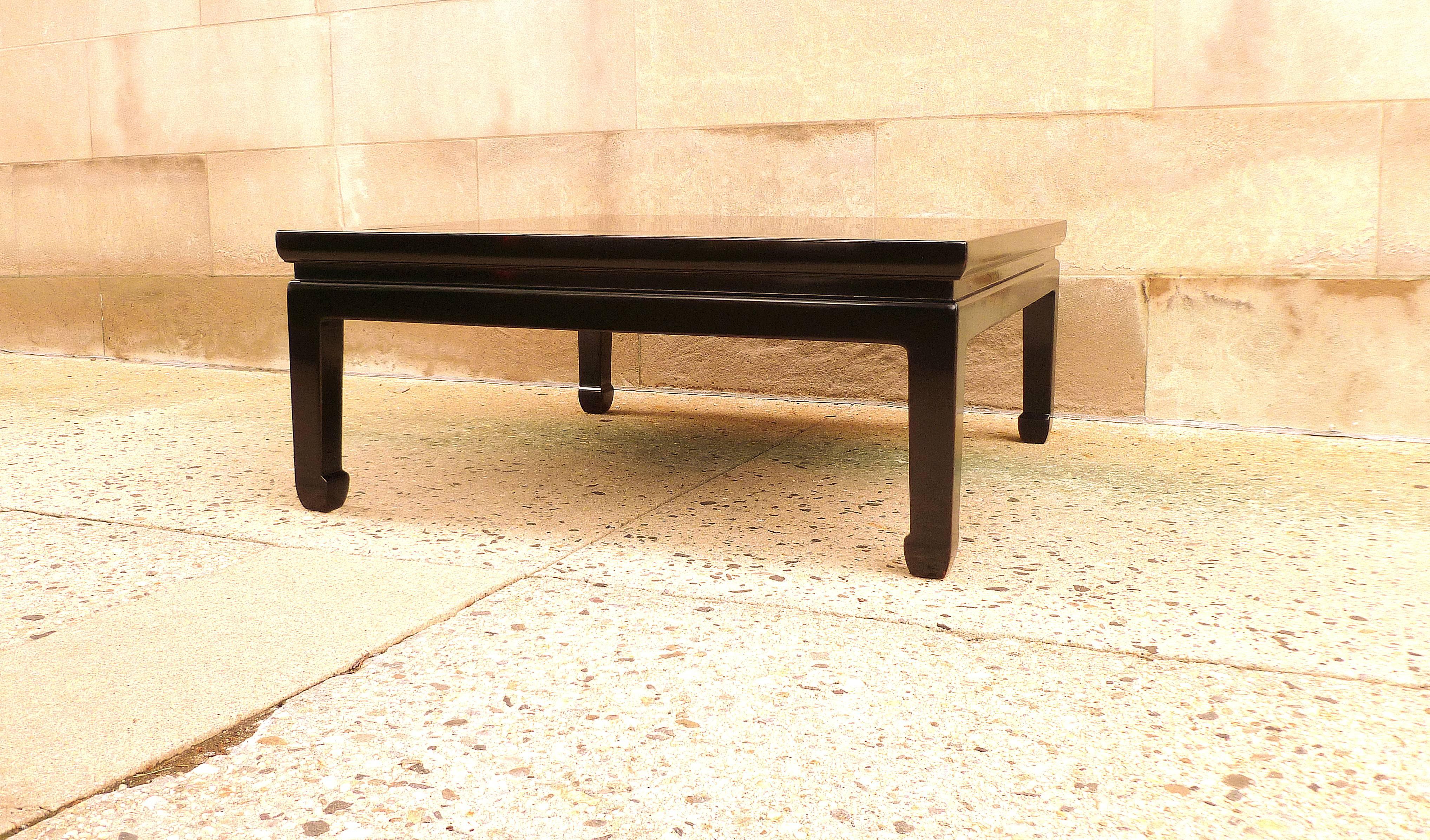 Polished Fine Black Lacquer Low Table