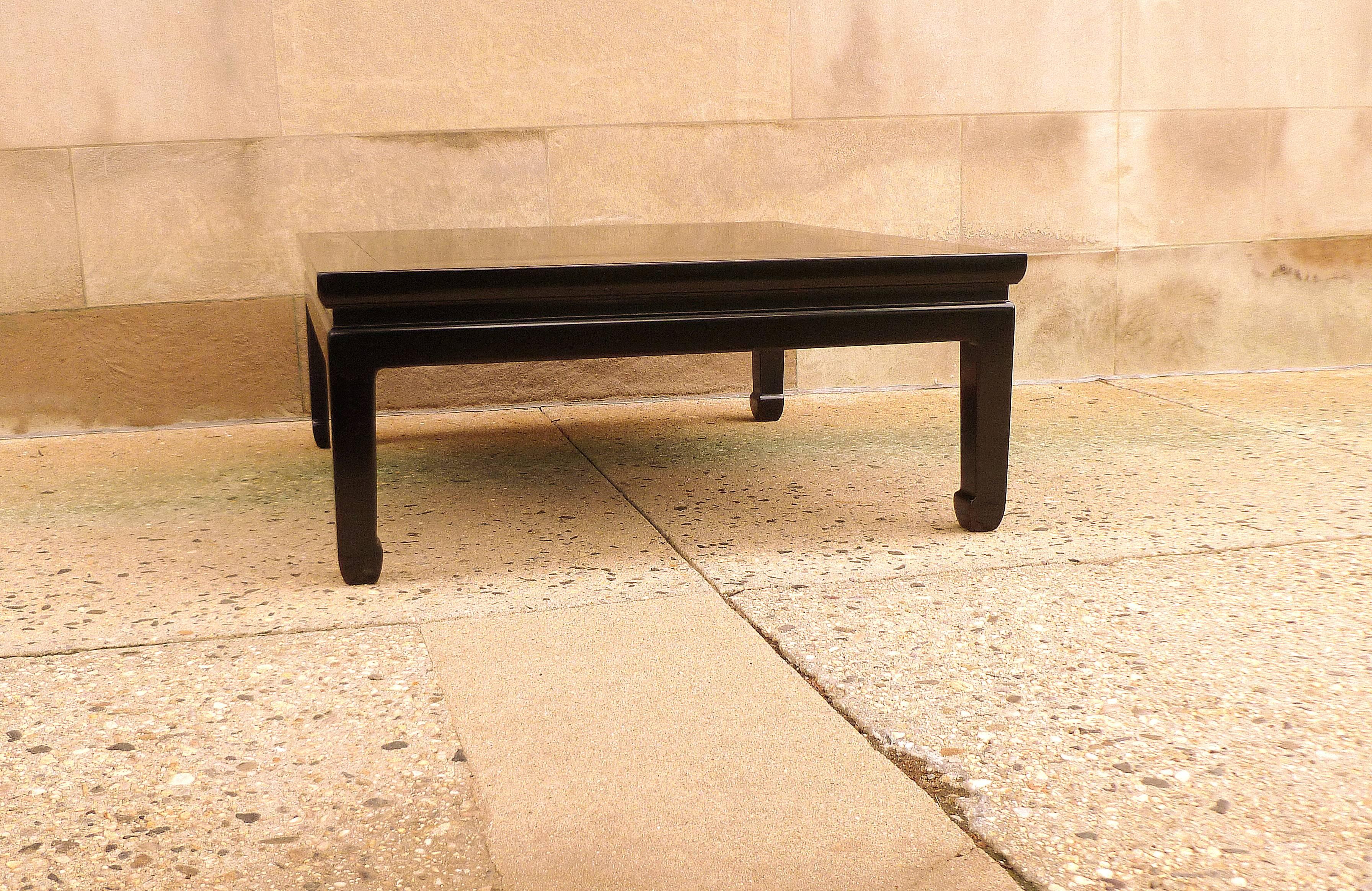 Fine Black Lacquer Low Table In Excellent Condition In Greenwich, CT