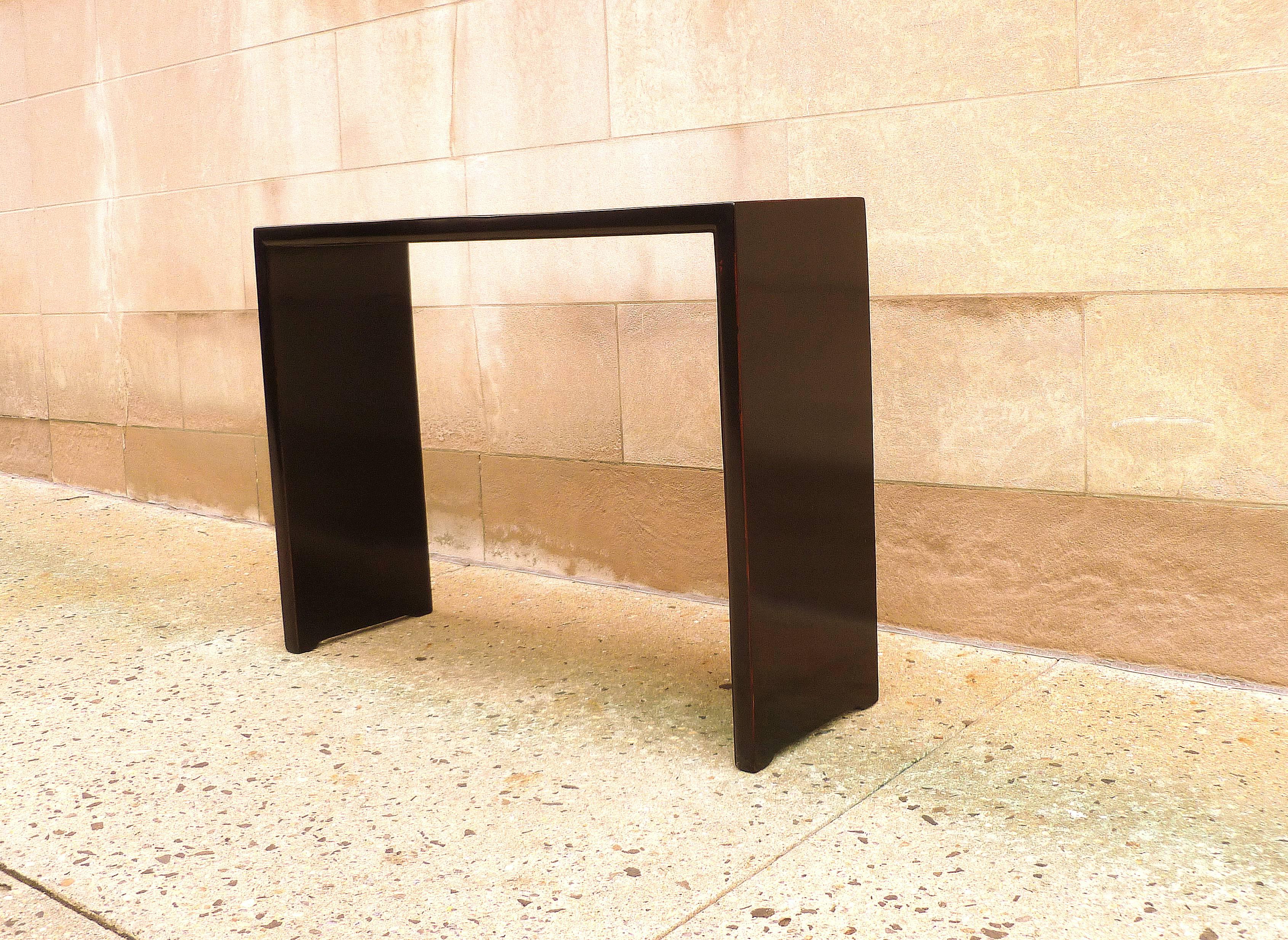 Polished Fine Black Lacquer Console Table