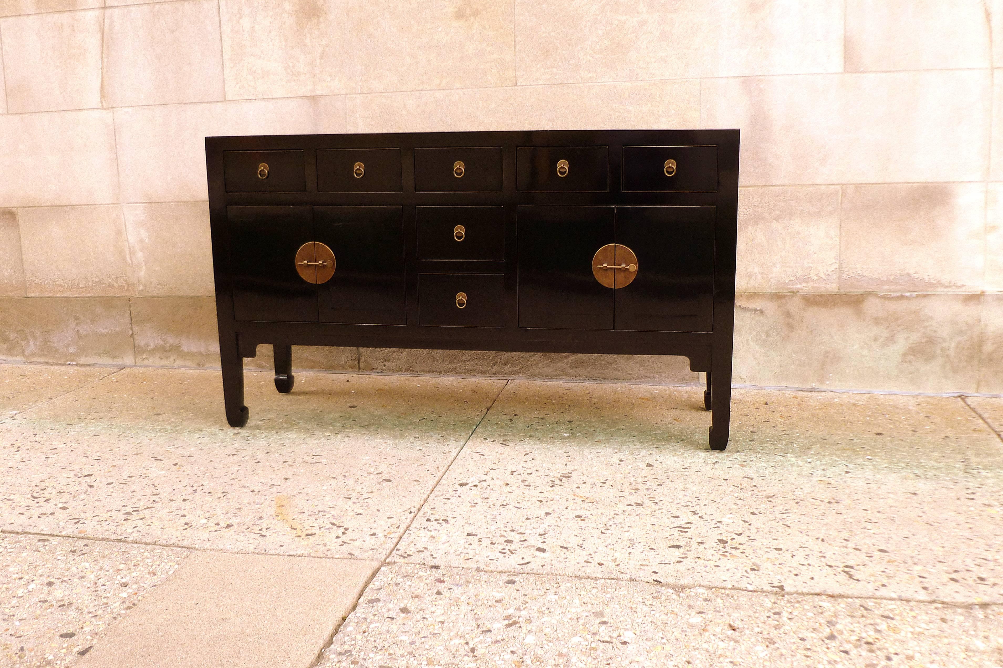 Ming Fine Black Lacquer Sideboard
