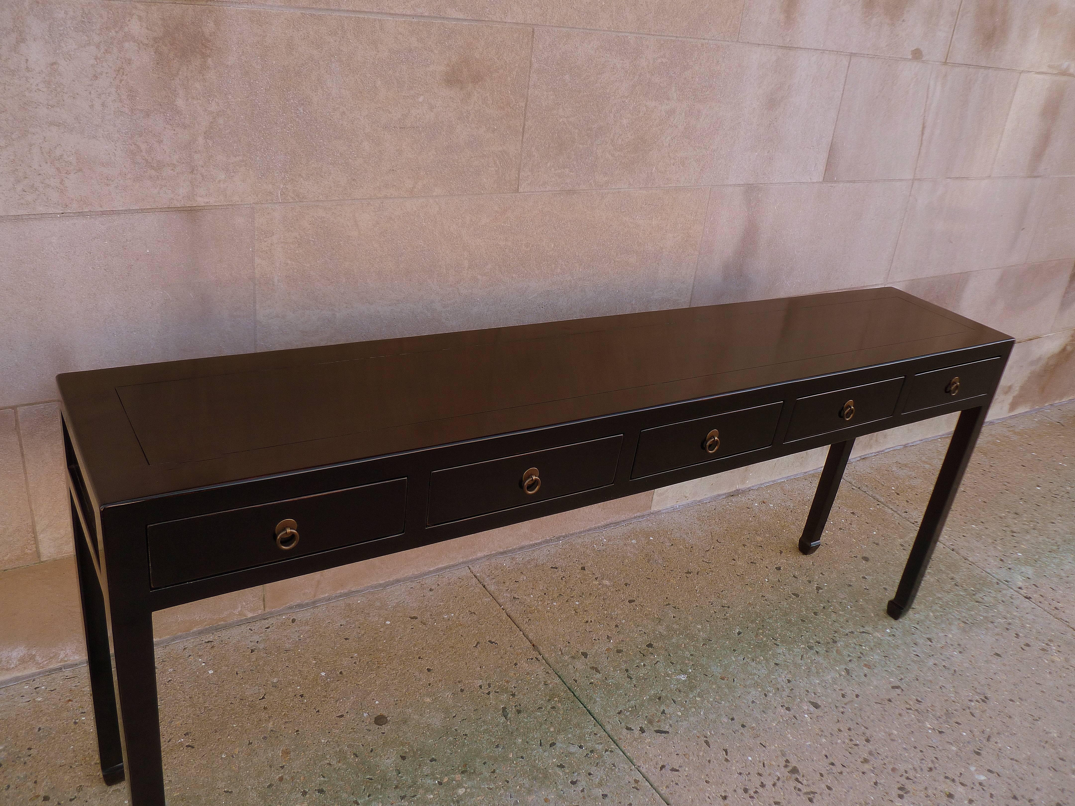 Fine Black Lacquer Console Table 1