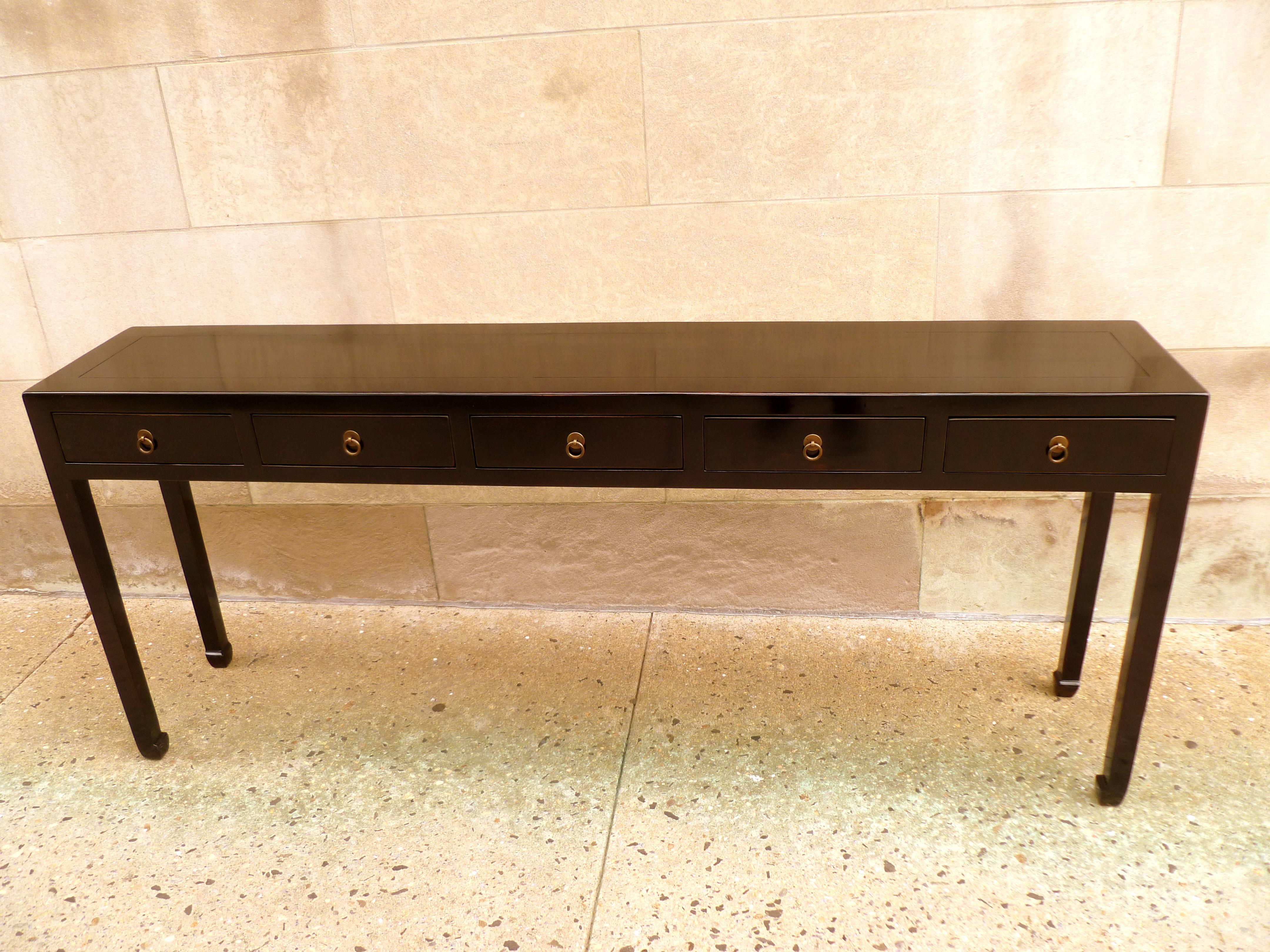 Fine Black Lacquer Console Table 3