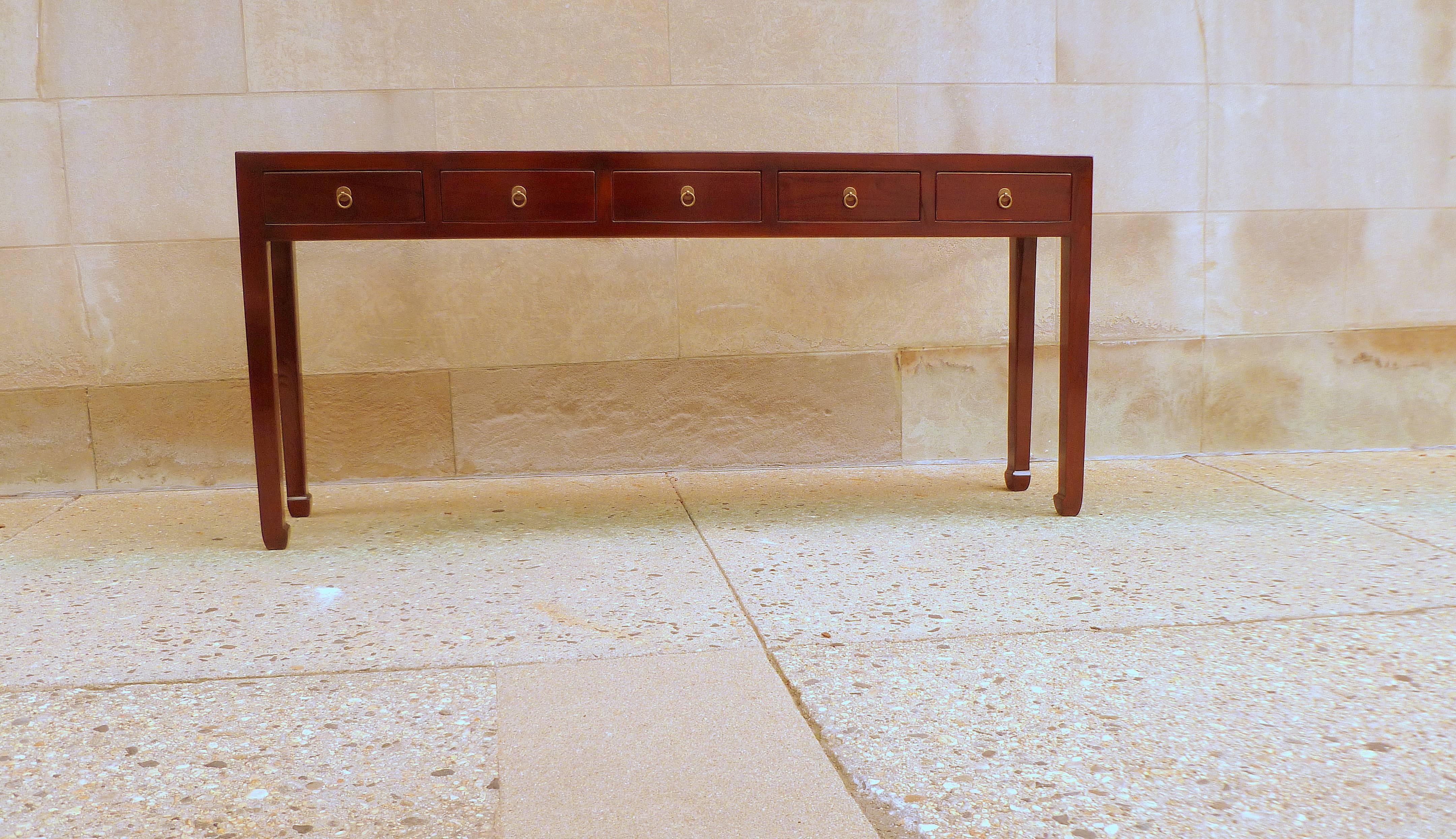 Polished Fine Jumu Console Table with Drawers