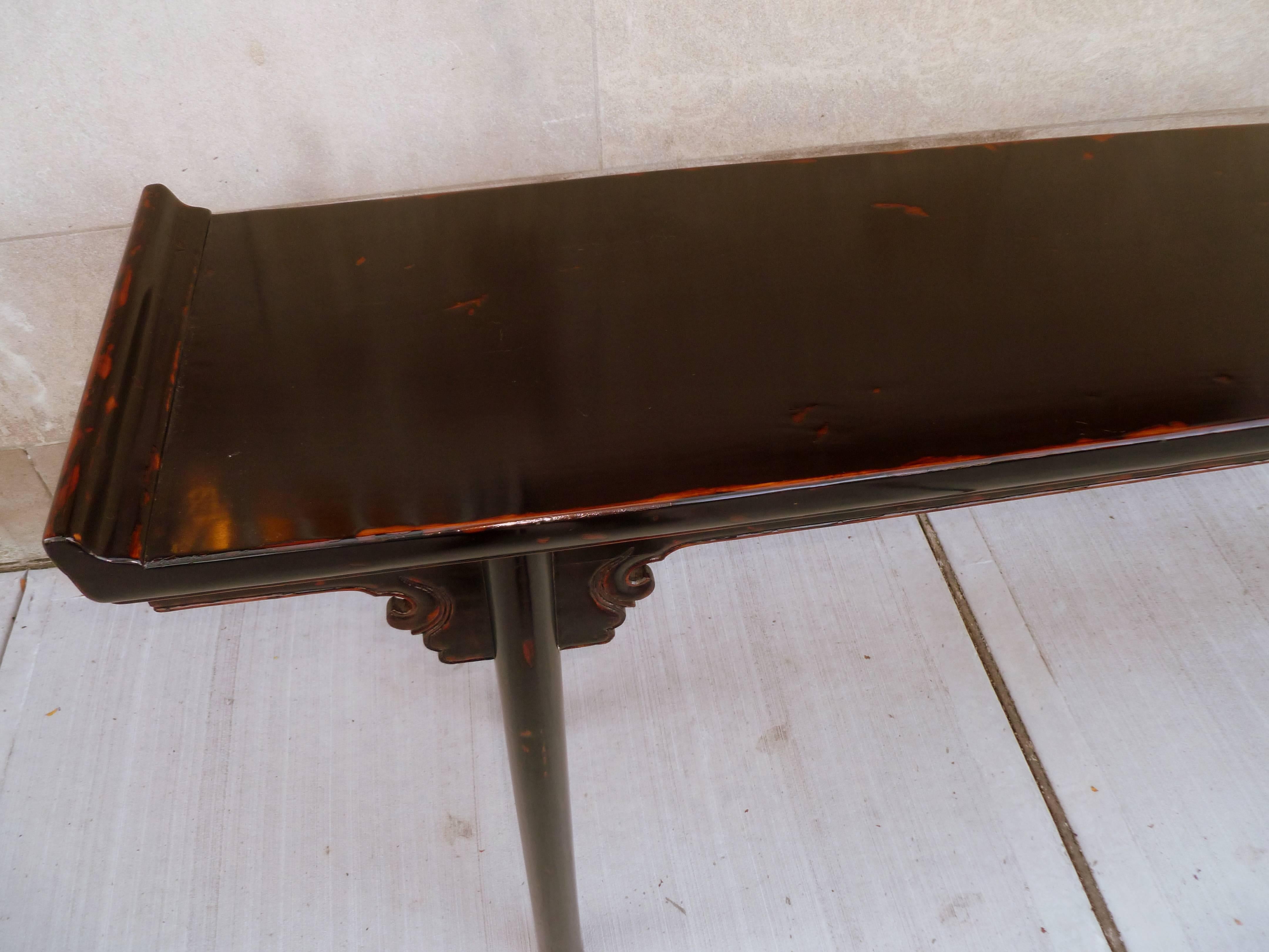 Black Lacquer Console Table or Altar Table 3