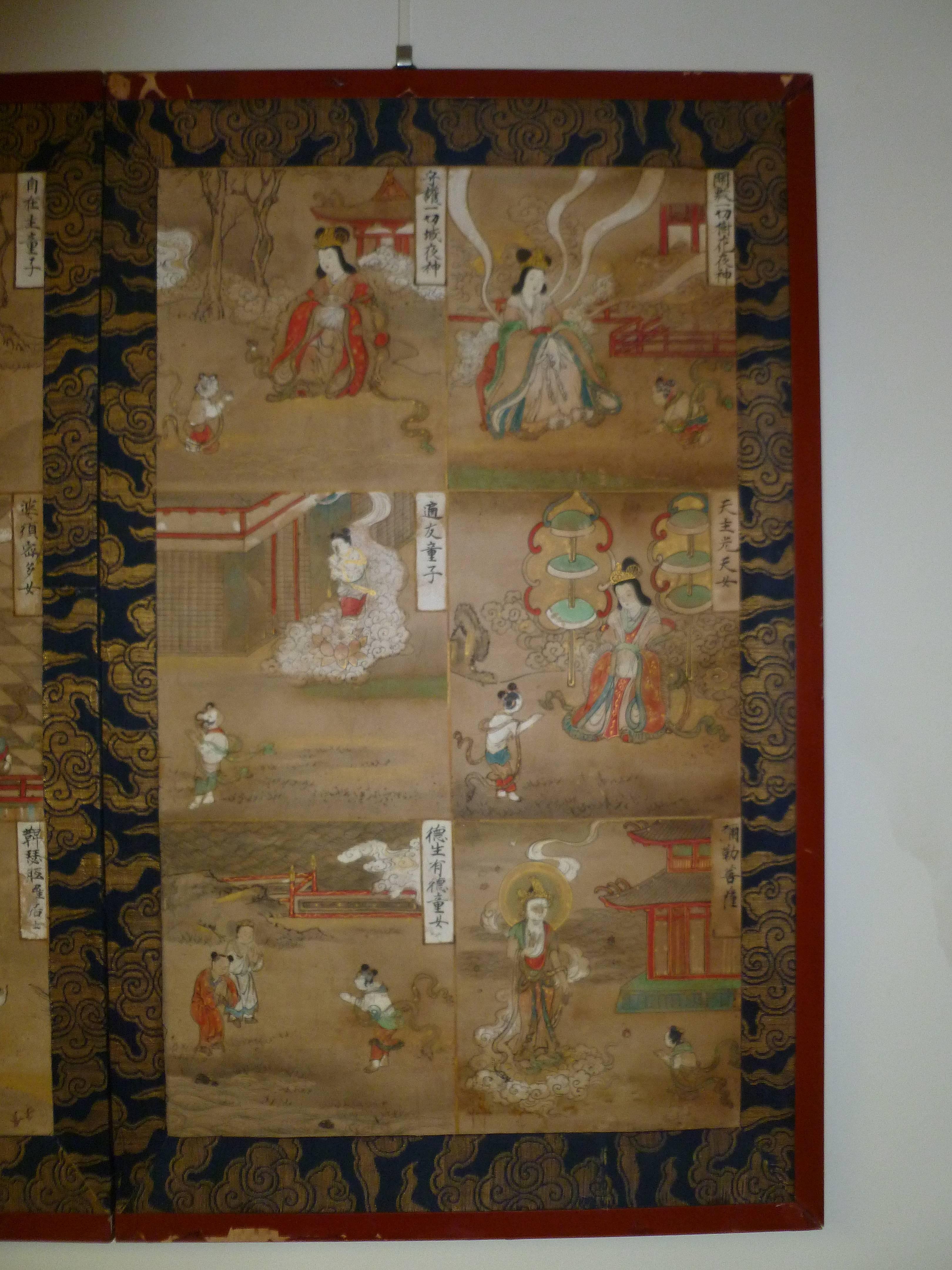 Edo Japanese Buddhist Teaching Painting For Sale