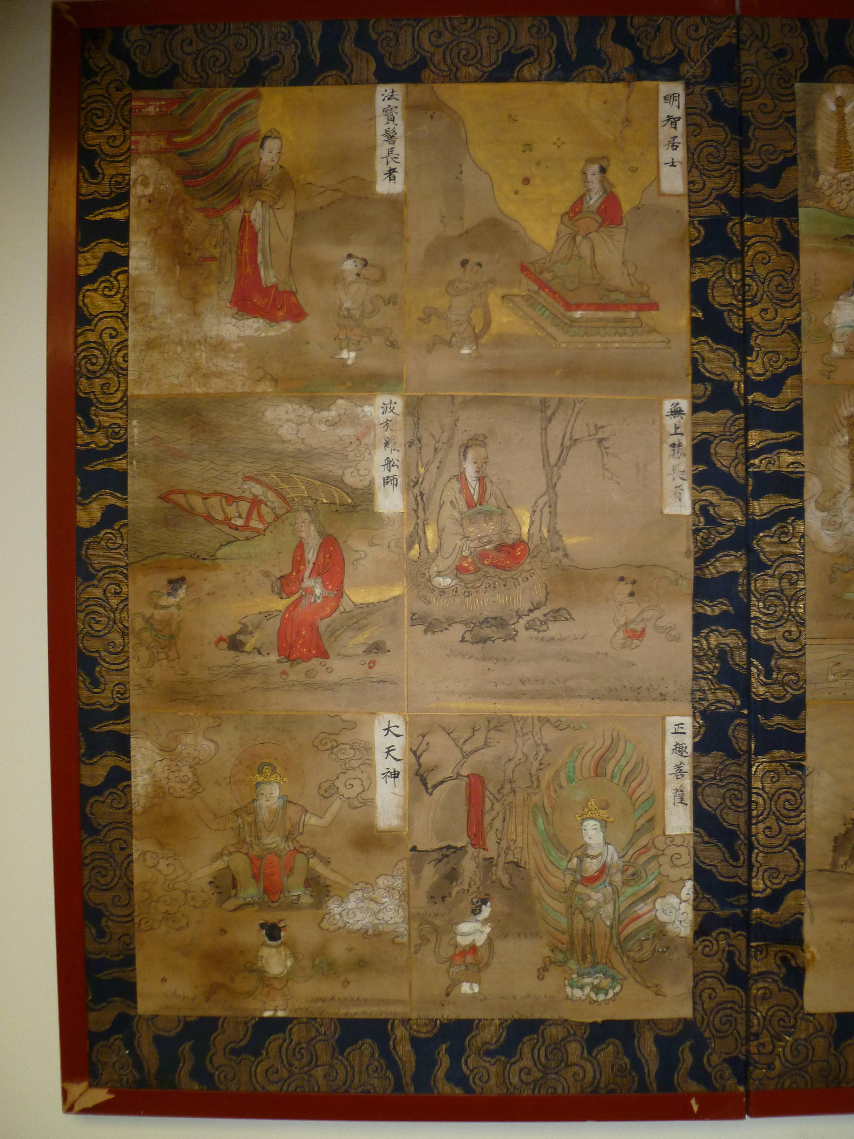 Early 19th Century Japanese Buddhist Teaching Painting For Sale