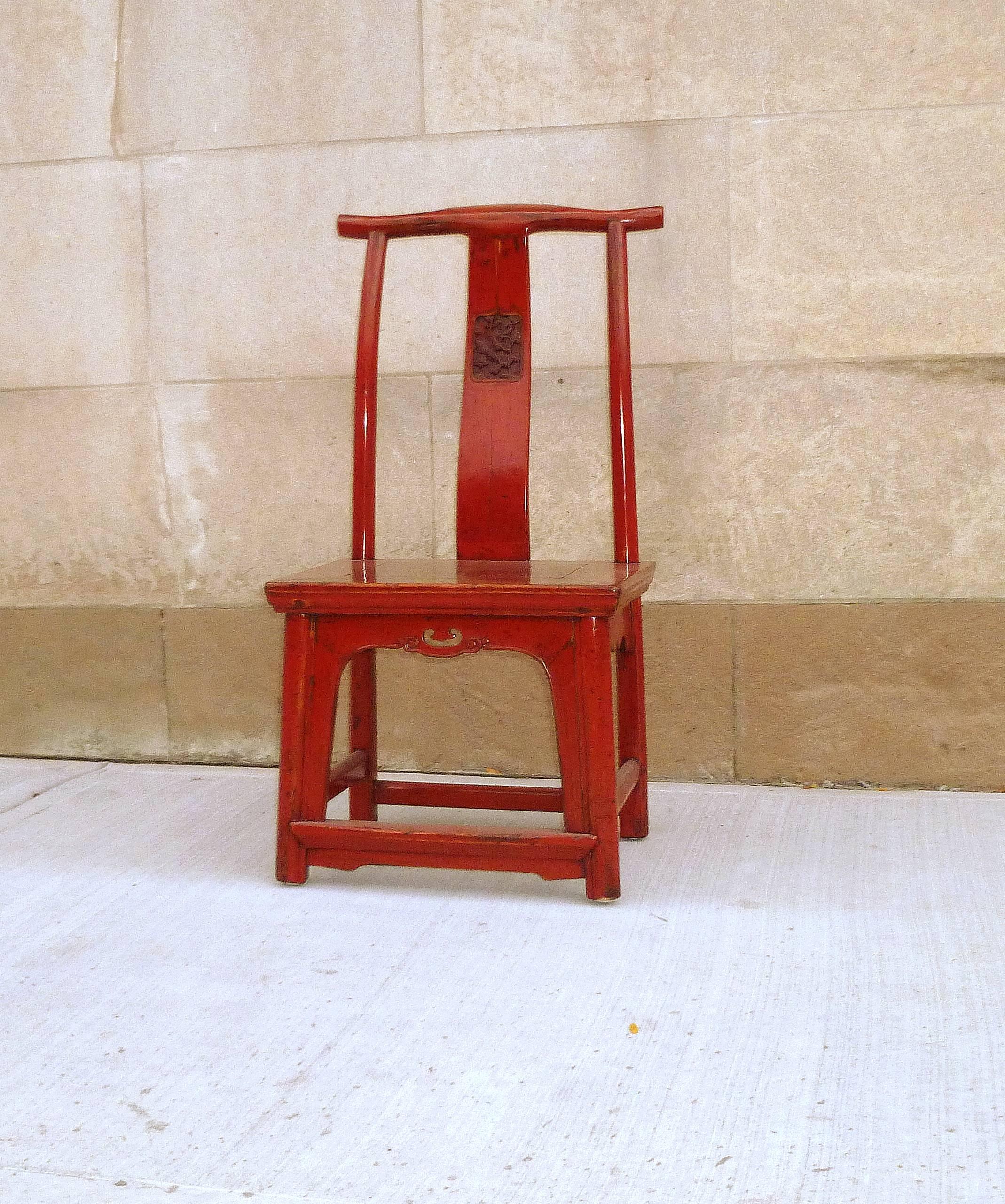 Ming Red Lacquer Child's Chair