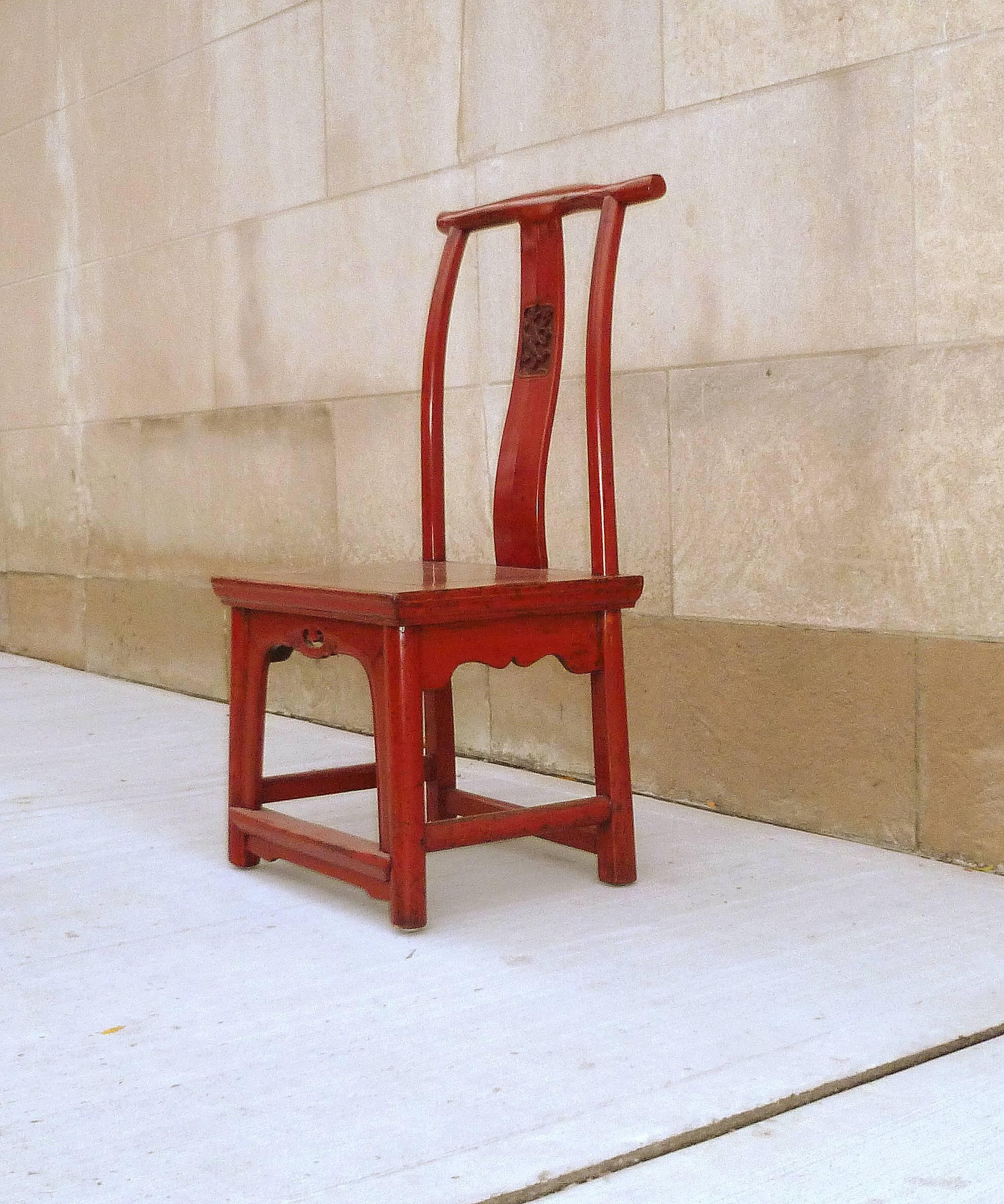 Polished Red Lacquer Child's Chair