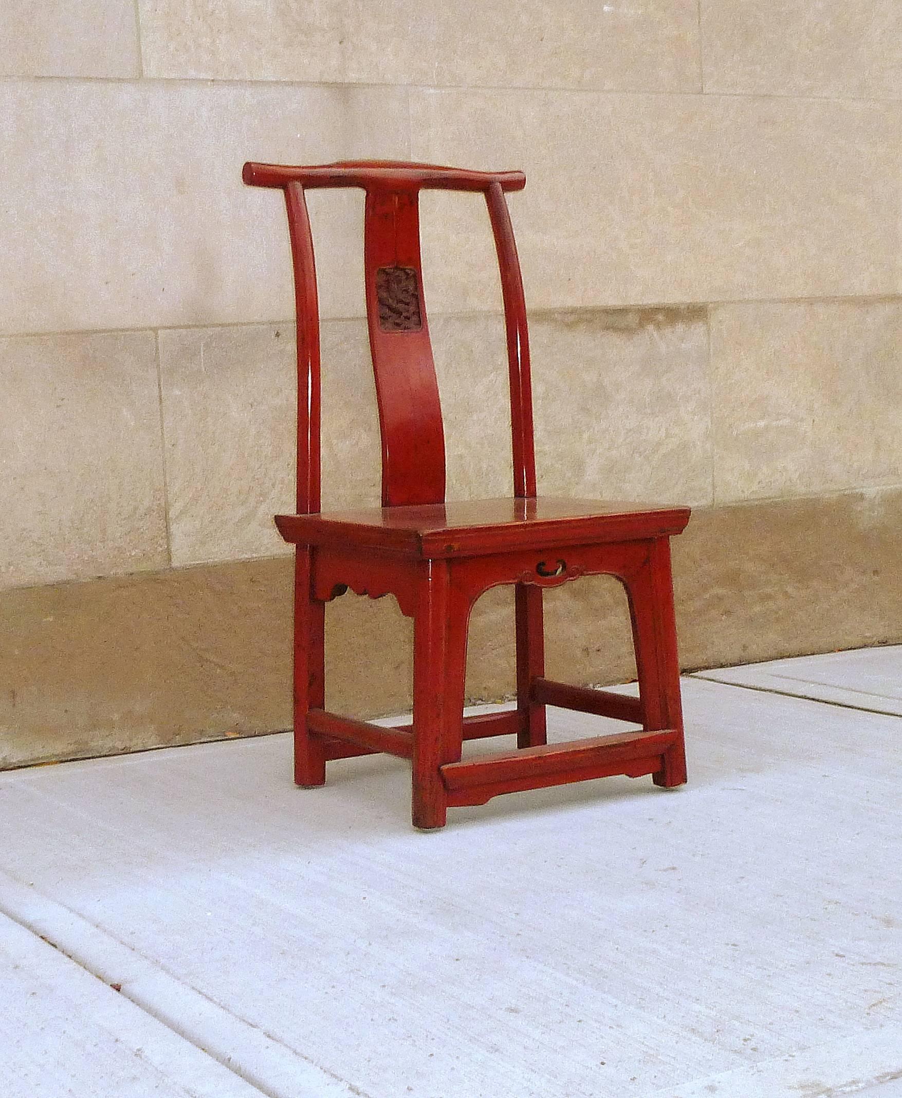 Late 19th Century Red Lacquer Child's Chair