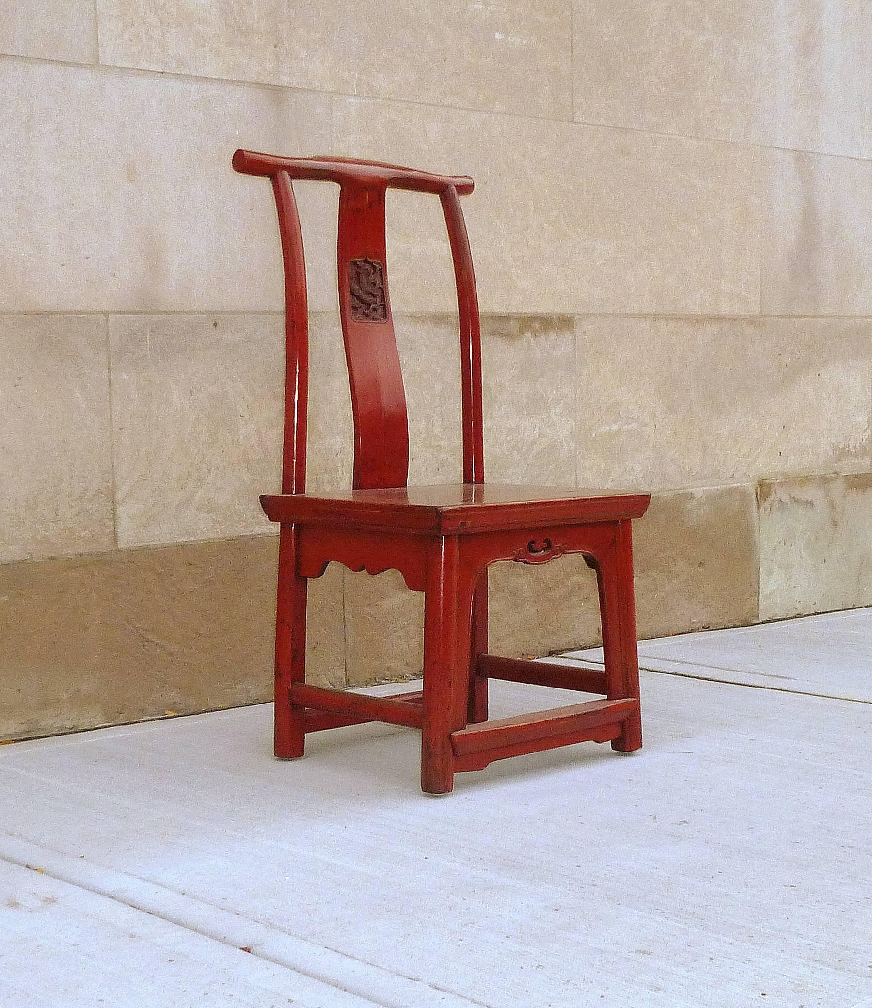 Red Lacquer Child's Chair 1