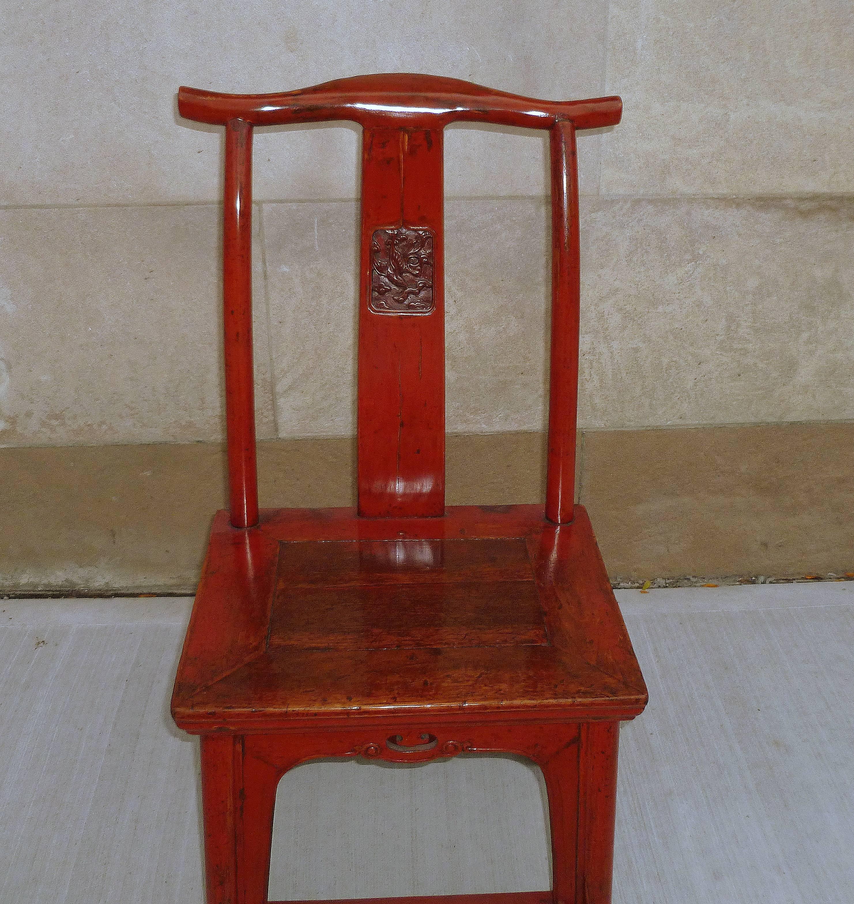 Red Lacquer Child's Chair 2