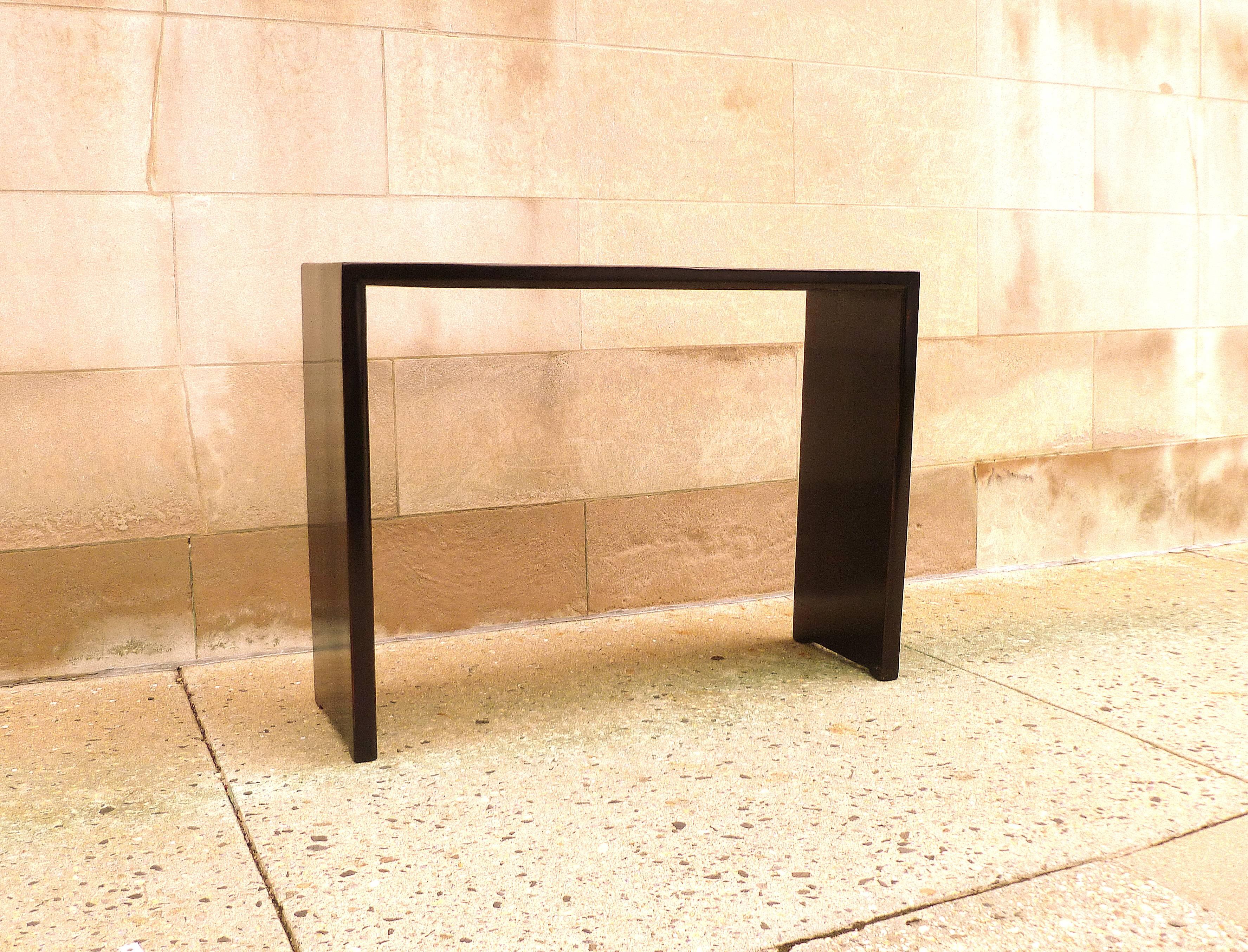 Fine Black Lacquer Console Table In Excellent Condition In Greenwich, CT