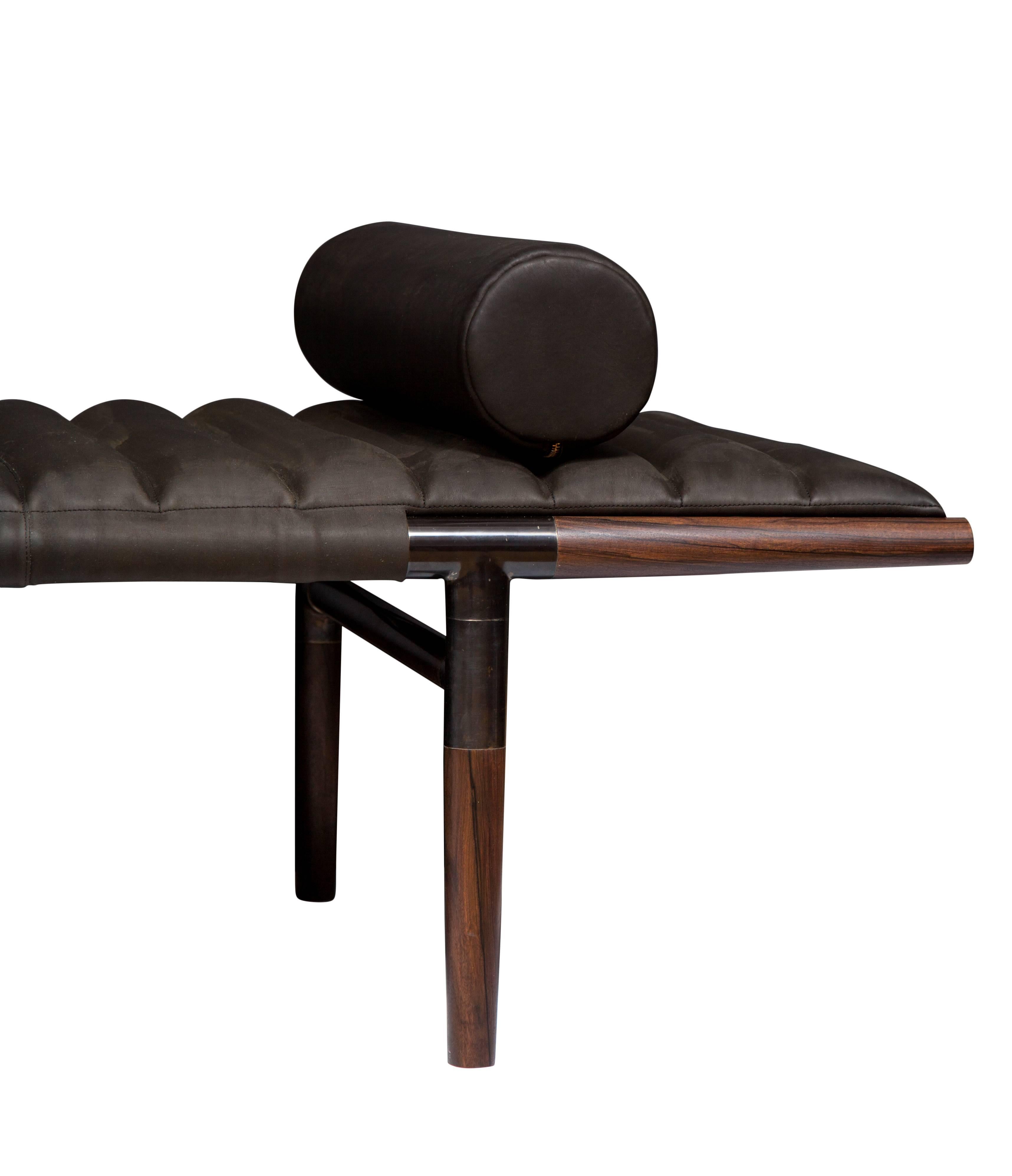 Blackened Erickson Aesthetics  Rosewood Daybed in Horween Leather