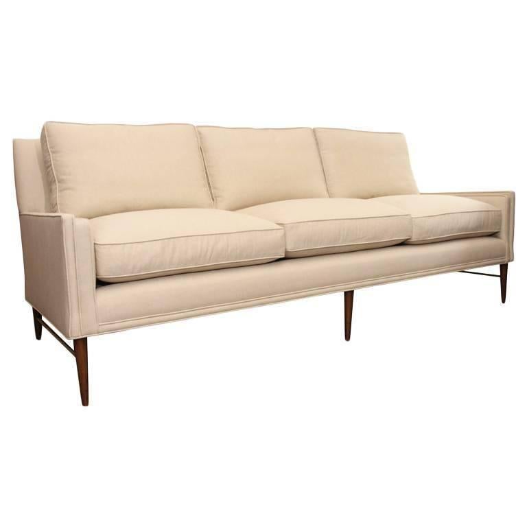 Paul McCobb Directional Sofa on Brass Stretcher Base For Sale