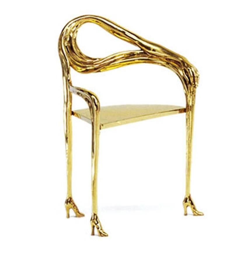 The Leda armchair was designed by Salvador Dali in the years 1935-1937 whilst he was working in collaboration with the French furniture designer Jean Michel Frank. The chair itself is made from brass castings, subsequently welded together. The