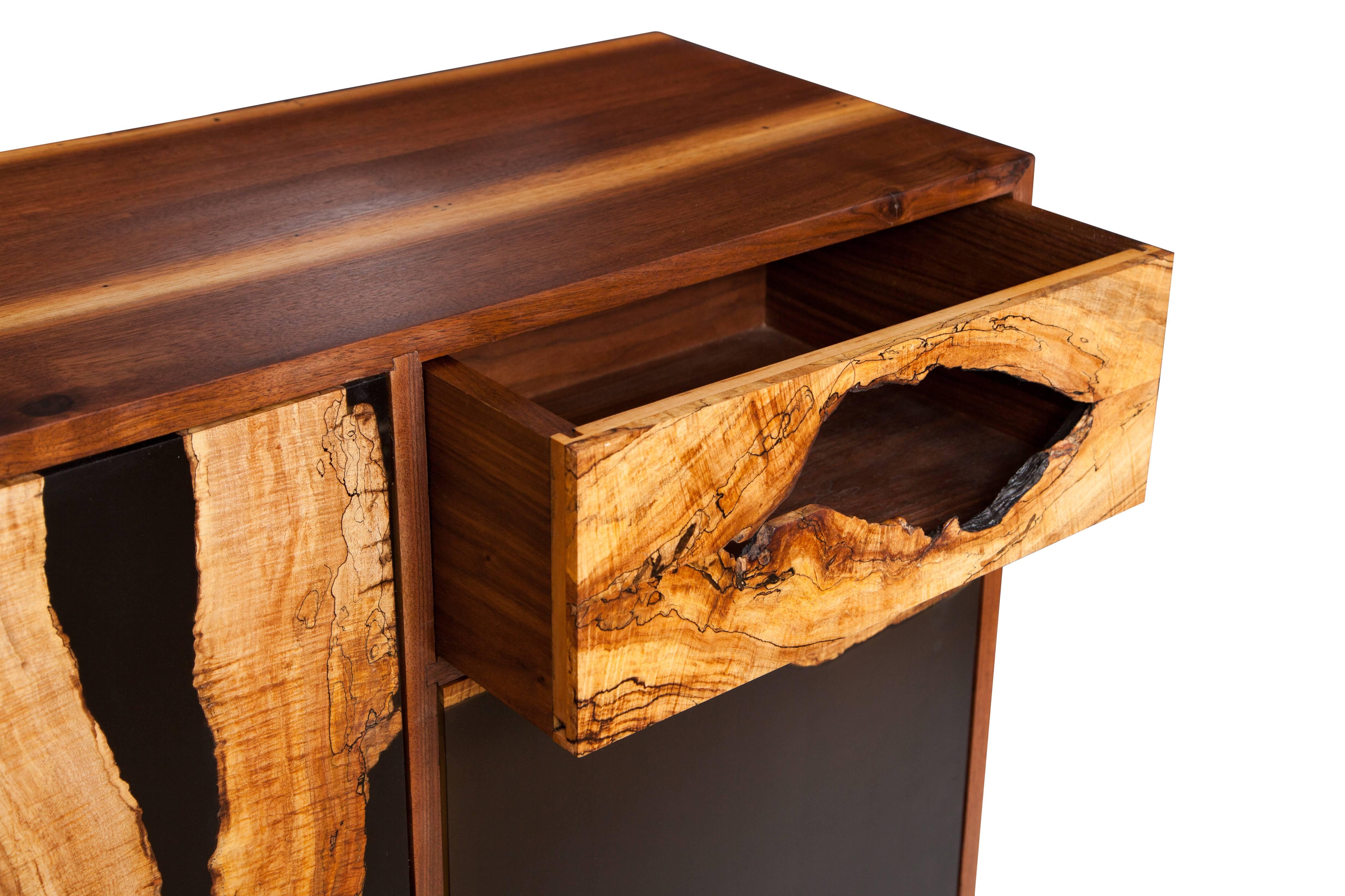 Spalted Maple Face Cabinet by Don Howell, circa 2010 In Excellent Condition For Sale In New York, NY