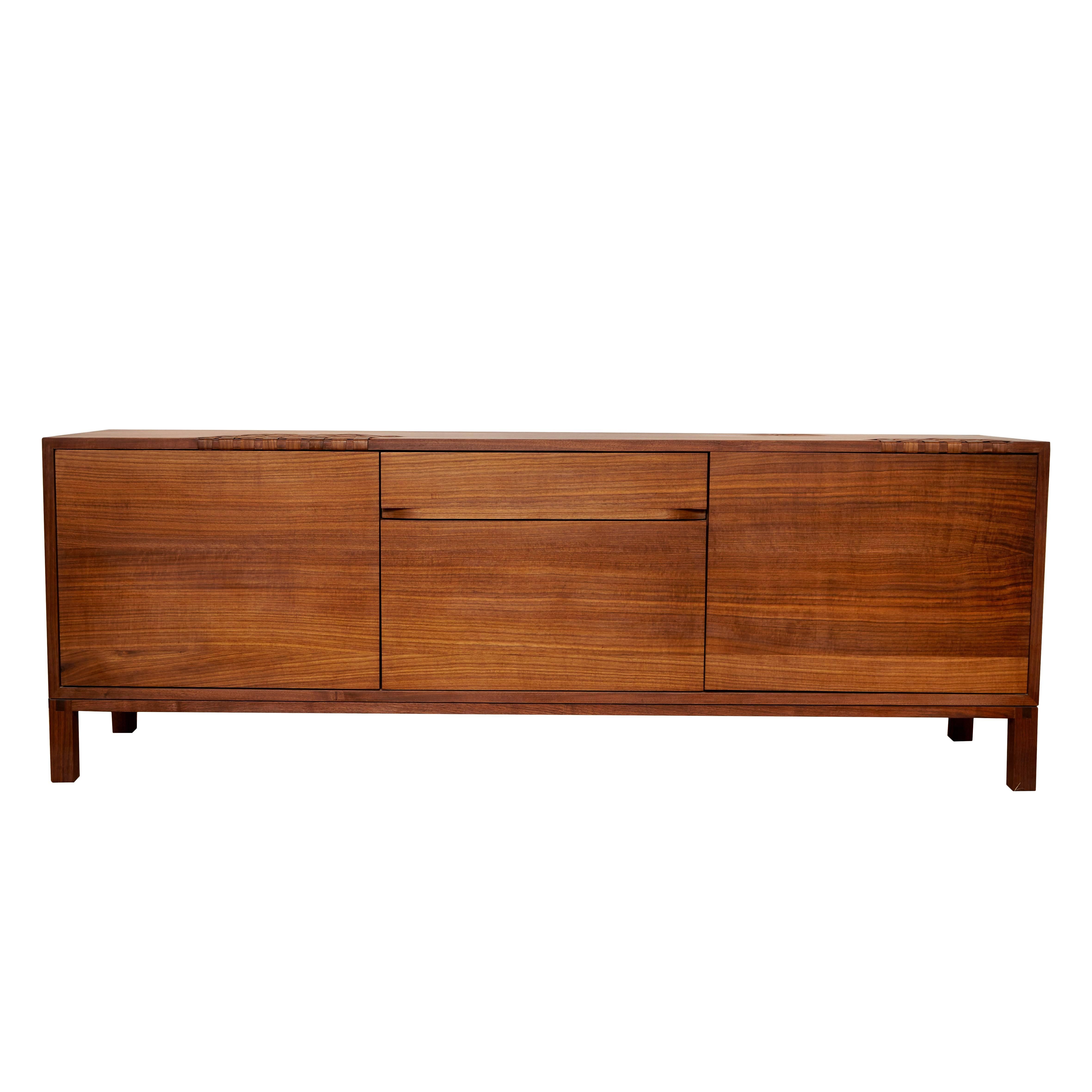 American Walnut Weave Credenza by Don Howell For Sale
