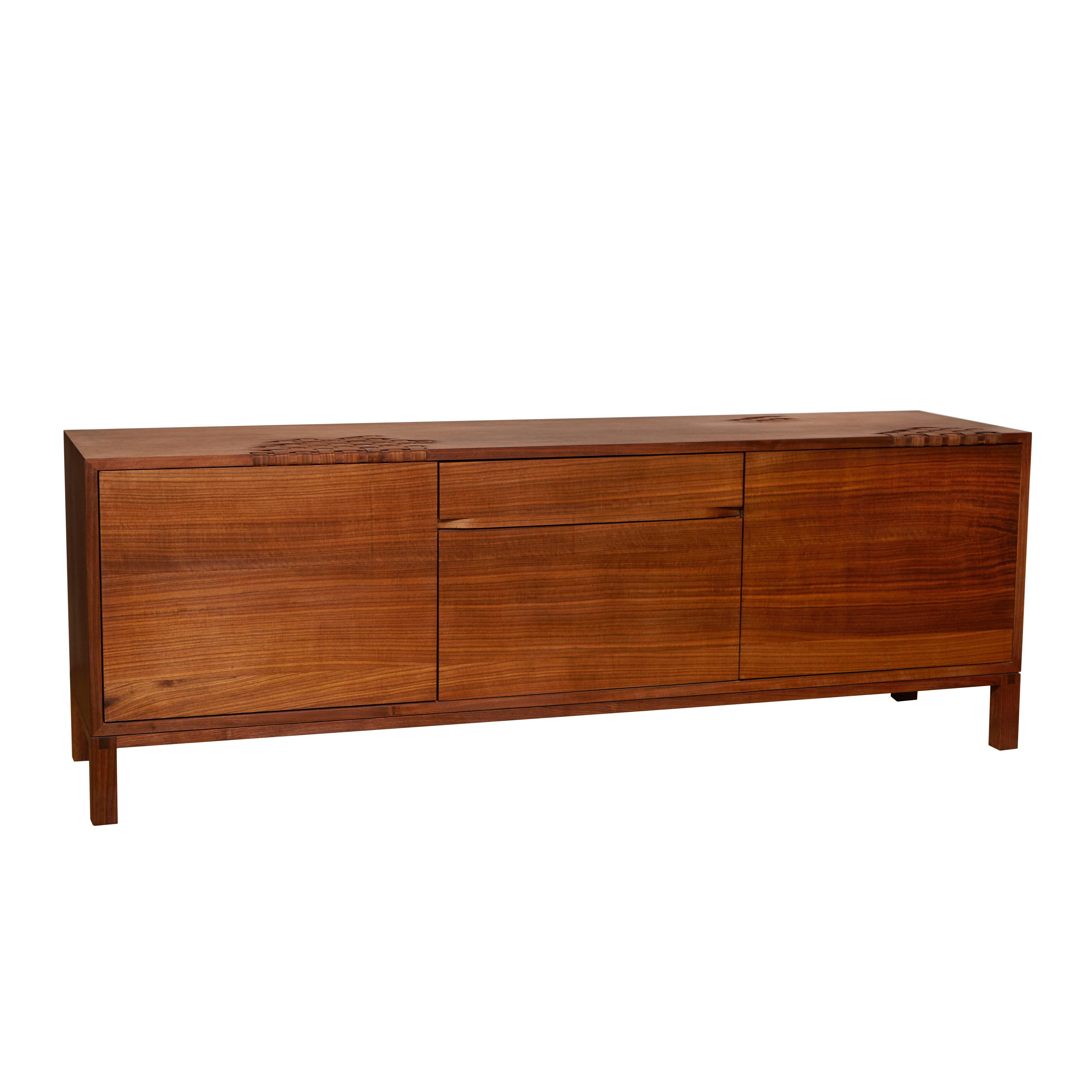 Oiled Walnut Weave Credenza by Don Howell For Sale