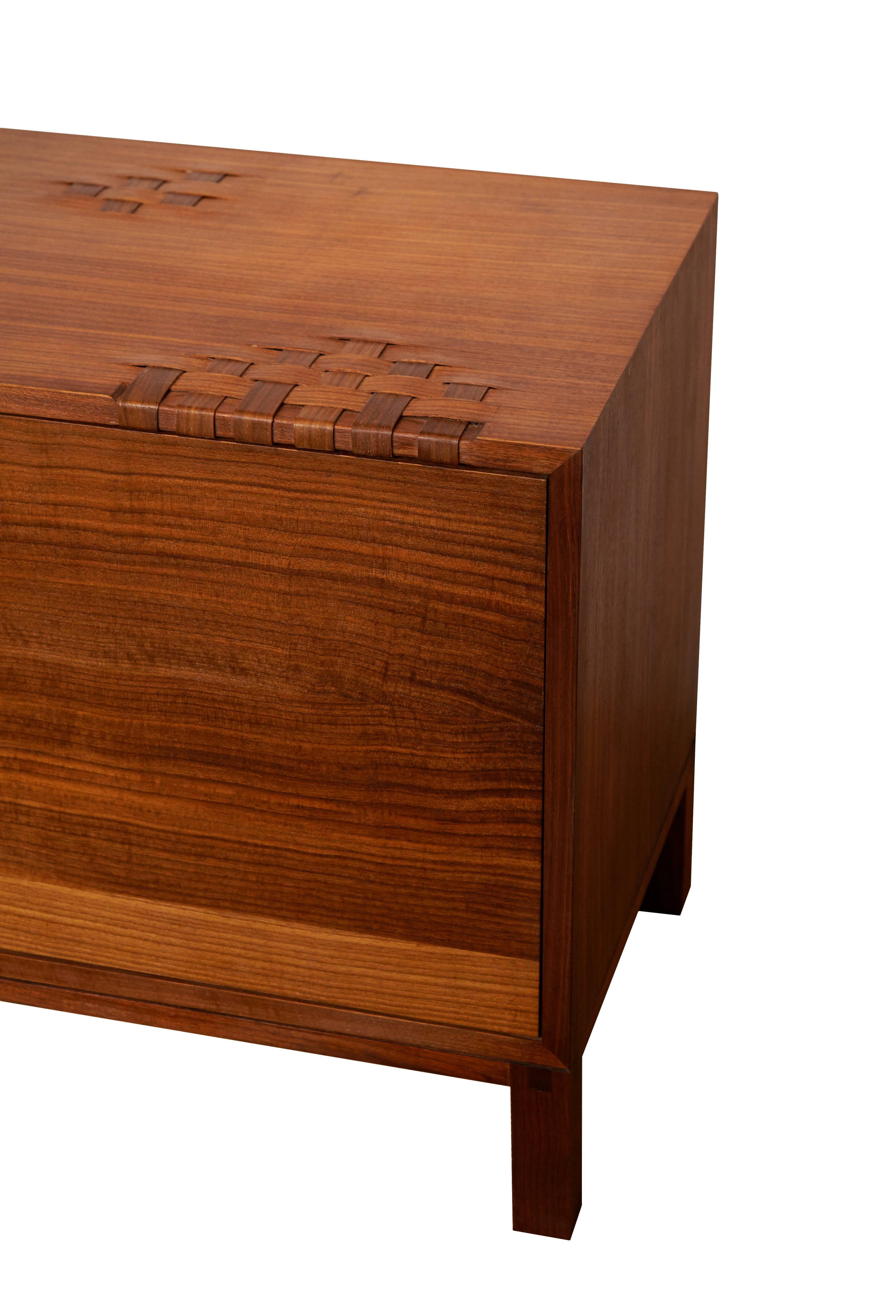 Contemporary Walnut Weave Credenza by Don Howell For Sale