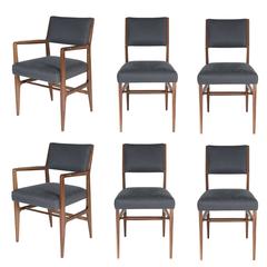 Set of Six Maze Walnut Dining Chairs