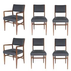 Set of Six Maze Walnut Dining Chairs 6
