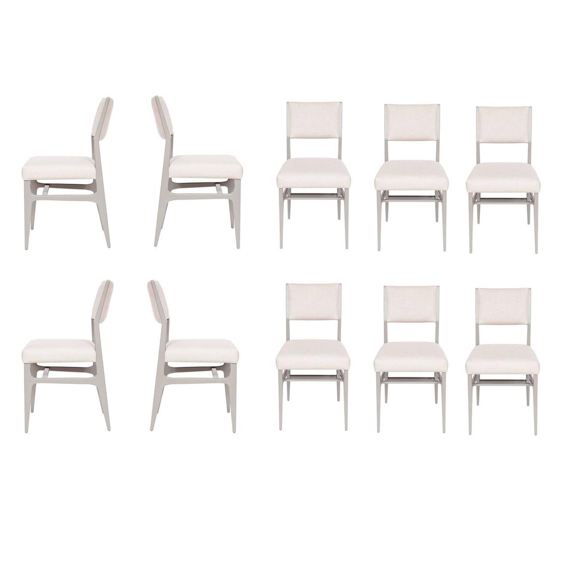 Set of Ten Maze Lacquered Dining Chairs For Sale