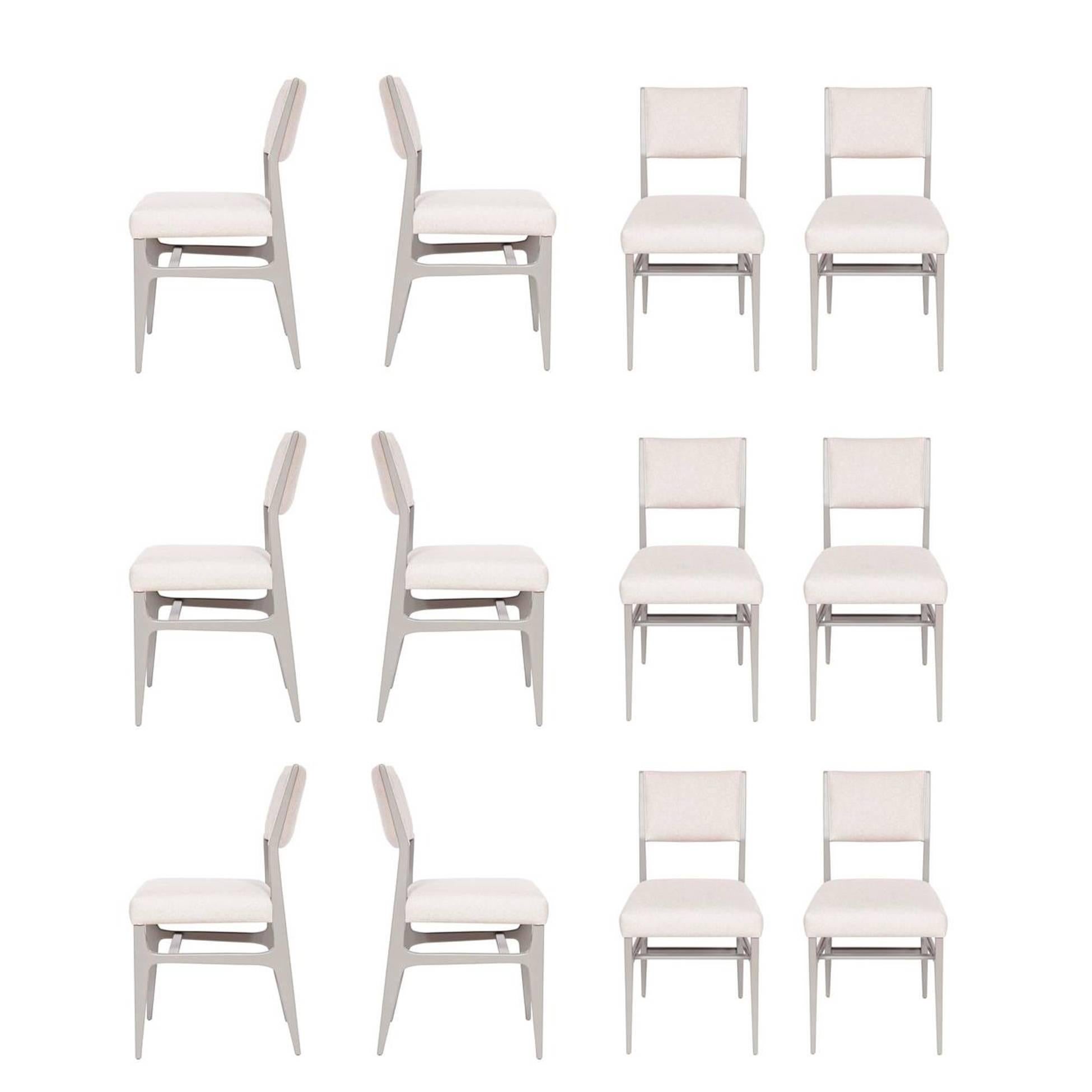 Set of 12 Maze Lacquered Dining Chairs For Sale