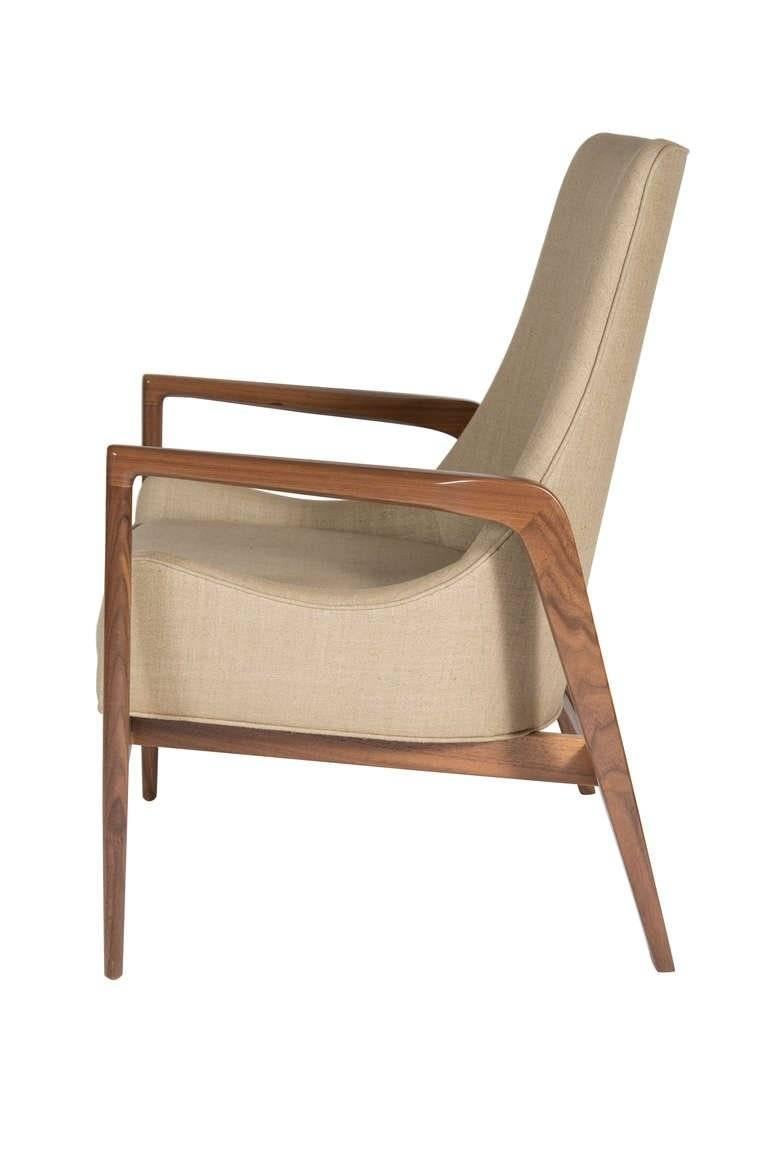 Mid-Century Modern Pair of Warren Walnut Lounge Chairs For Sale
