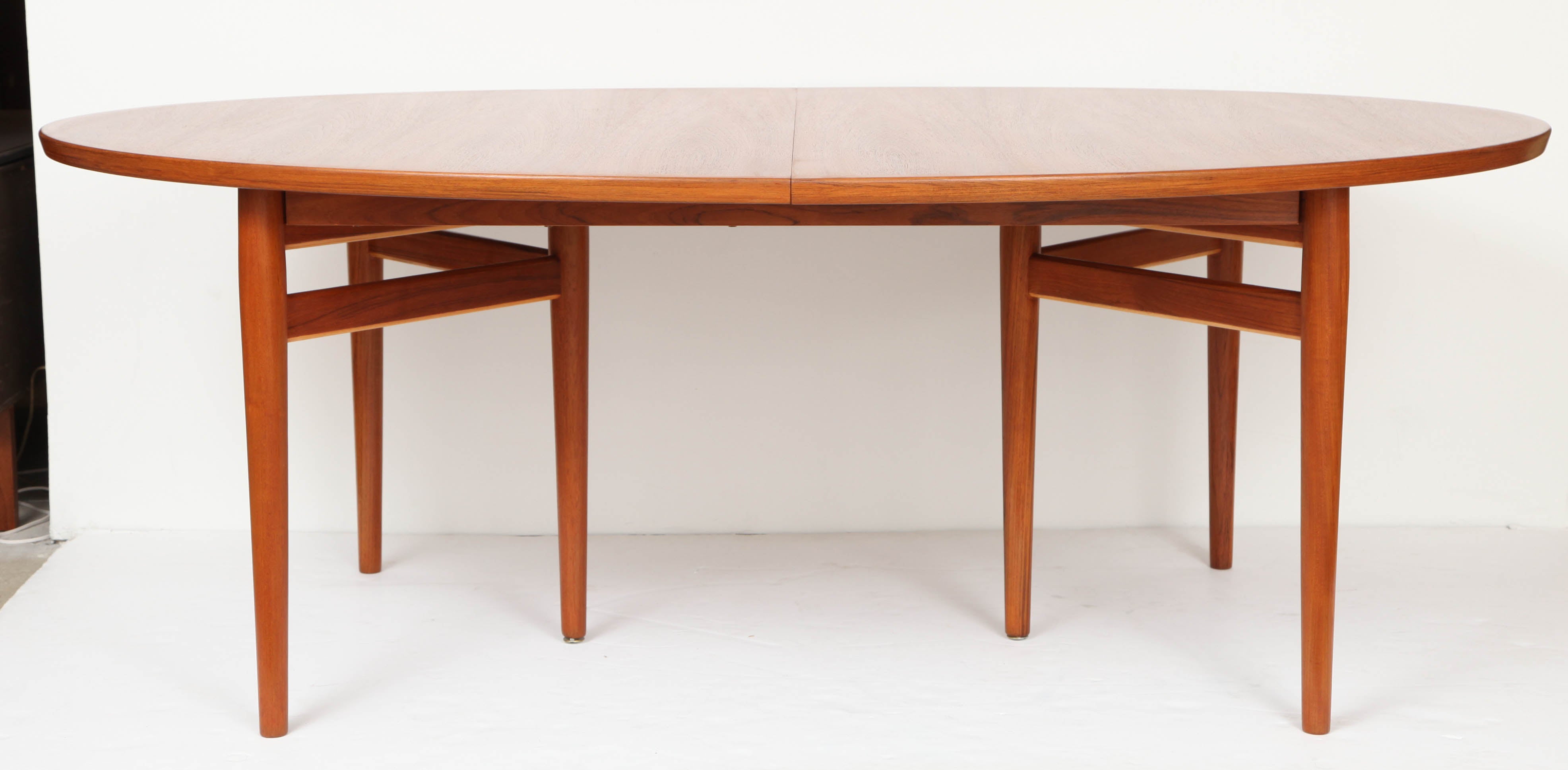 Arne Vodder Extra Large Danish Teak Oval Expanding Dining Table