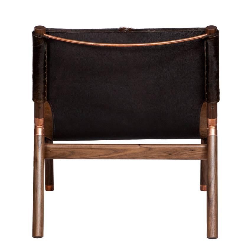 Contemporary Erickson Aesthetics  Slung Brindle Walnut Lounge Chair For Sale