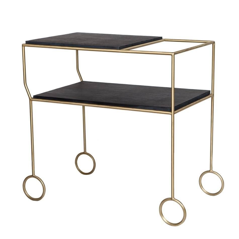 Biron Slate Top Bar Cart In Excellent Condition For Sale In New York, NY