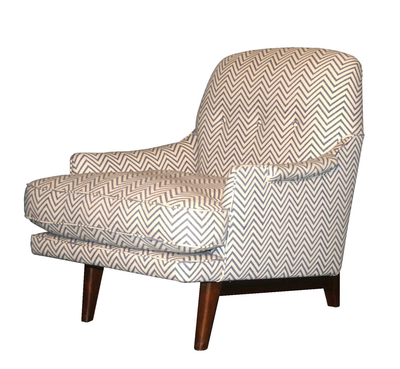 Mid-20th Century Classic Modern Lounge Chair and Ottoman by Dunbar