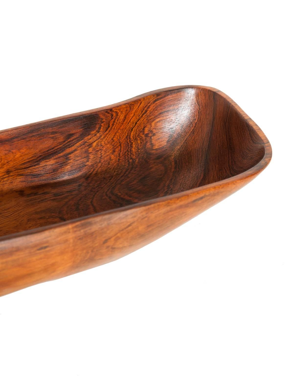 Mid-Century Modern Brazilian Rosewood Sculpted Bowl, circa 1960s For Sale